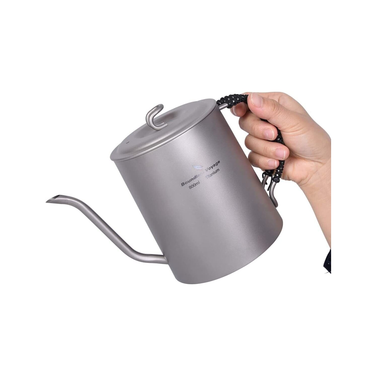 Boundless Voyage Titanium 800ml Kettle with Anti-scalding Handle Gooseneck