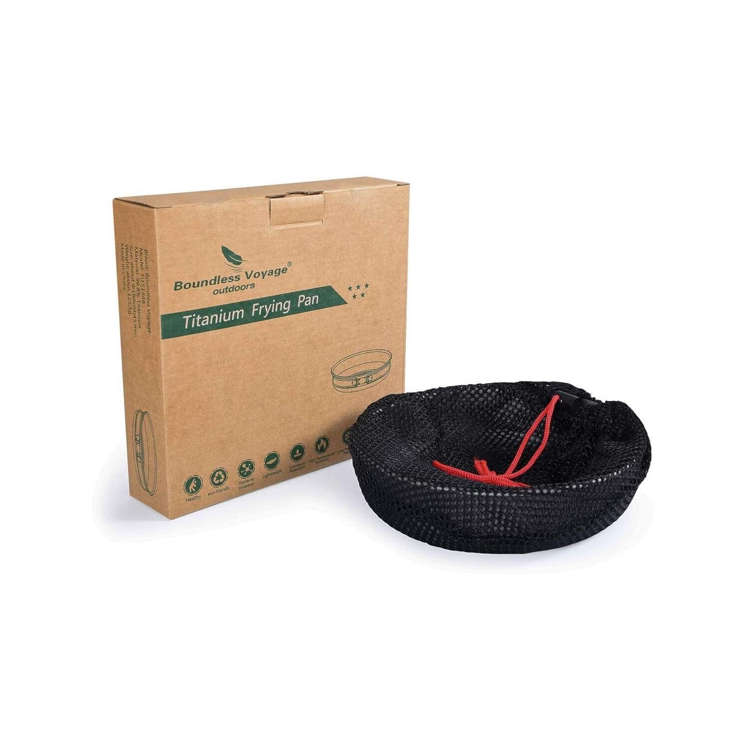 Poêle à frire ultralégère avec poignée pliante en titane voyage de Boundless 7 po Cook