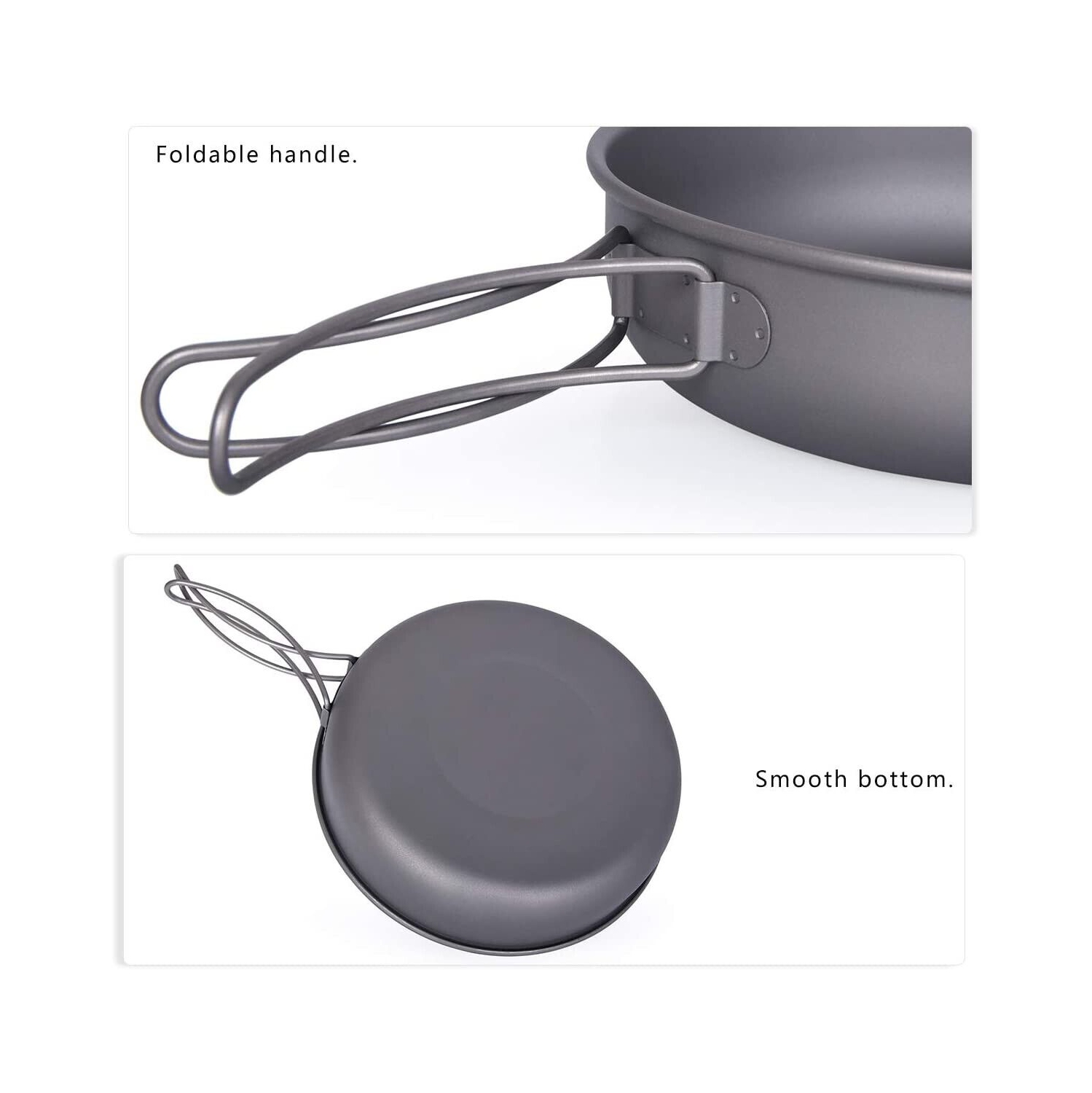 Poêle à frire ultralégère avec poignée pliante en titane voyage de Boundless 7 po Cook