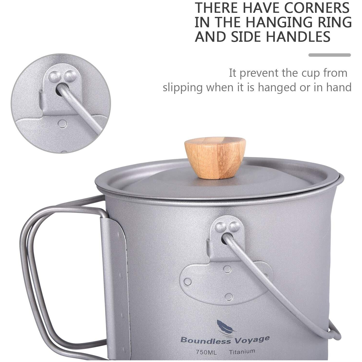 Boundless Voyage Titanium Camping French Press Coffee Mug | Outdoor Camp 750ml