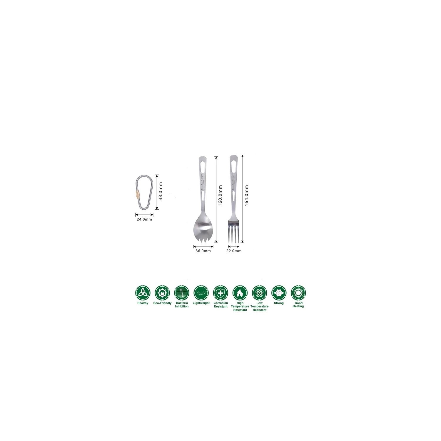 Ensemble d'ustensiles en titane pour fourchette à porc voyage sans limites, très légers ustensiles en titane