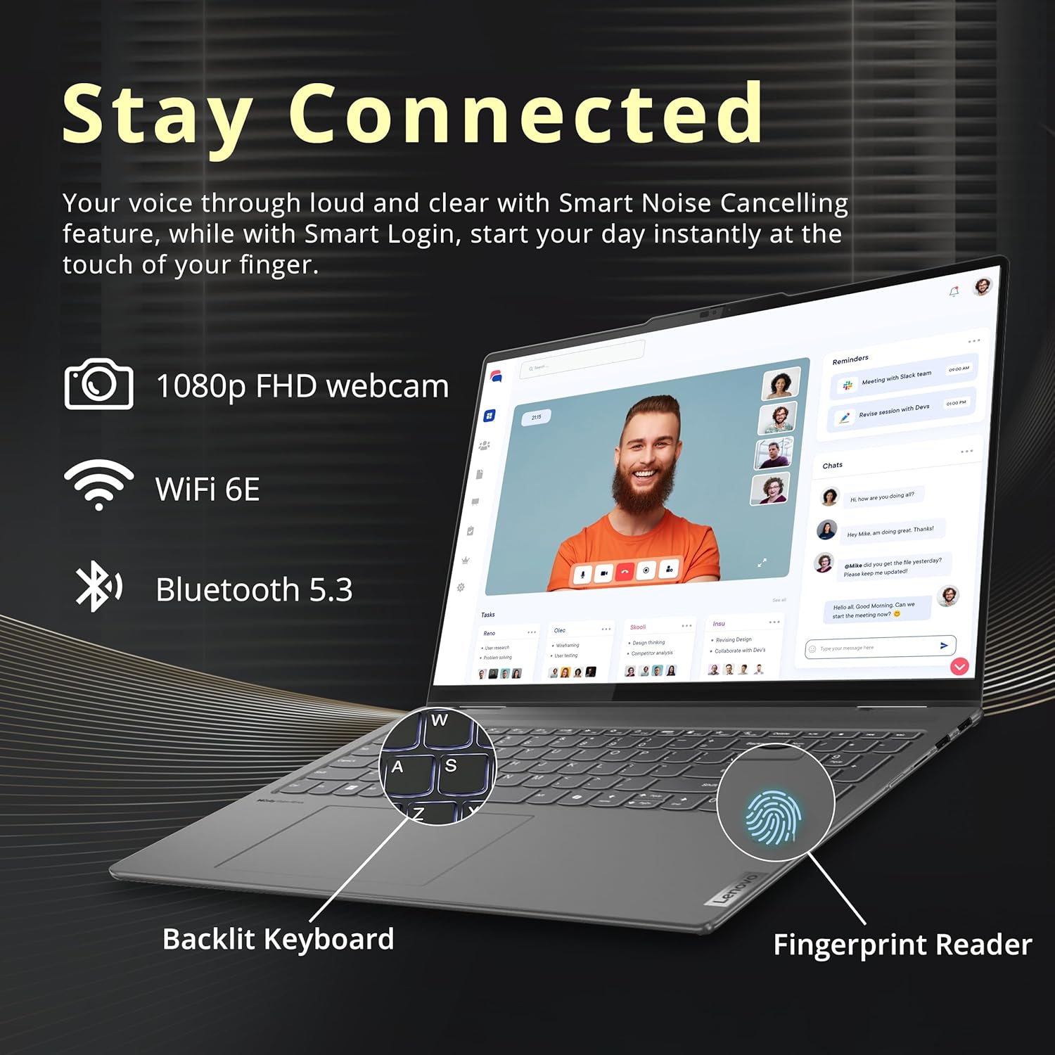 Lenovo Yoga 7i 2-in-1 16" 2K Touchscreen Laptop, Intel Ultra 7 155U, 1.28TB Storage(1TB SSD +288GB Docking Station Set), 16GB LPDDR5X, Backlit