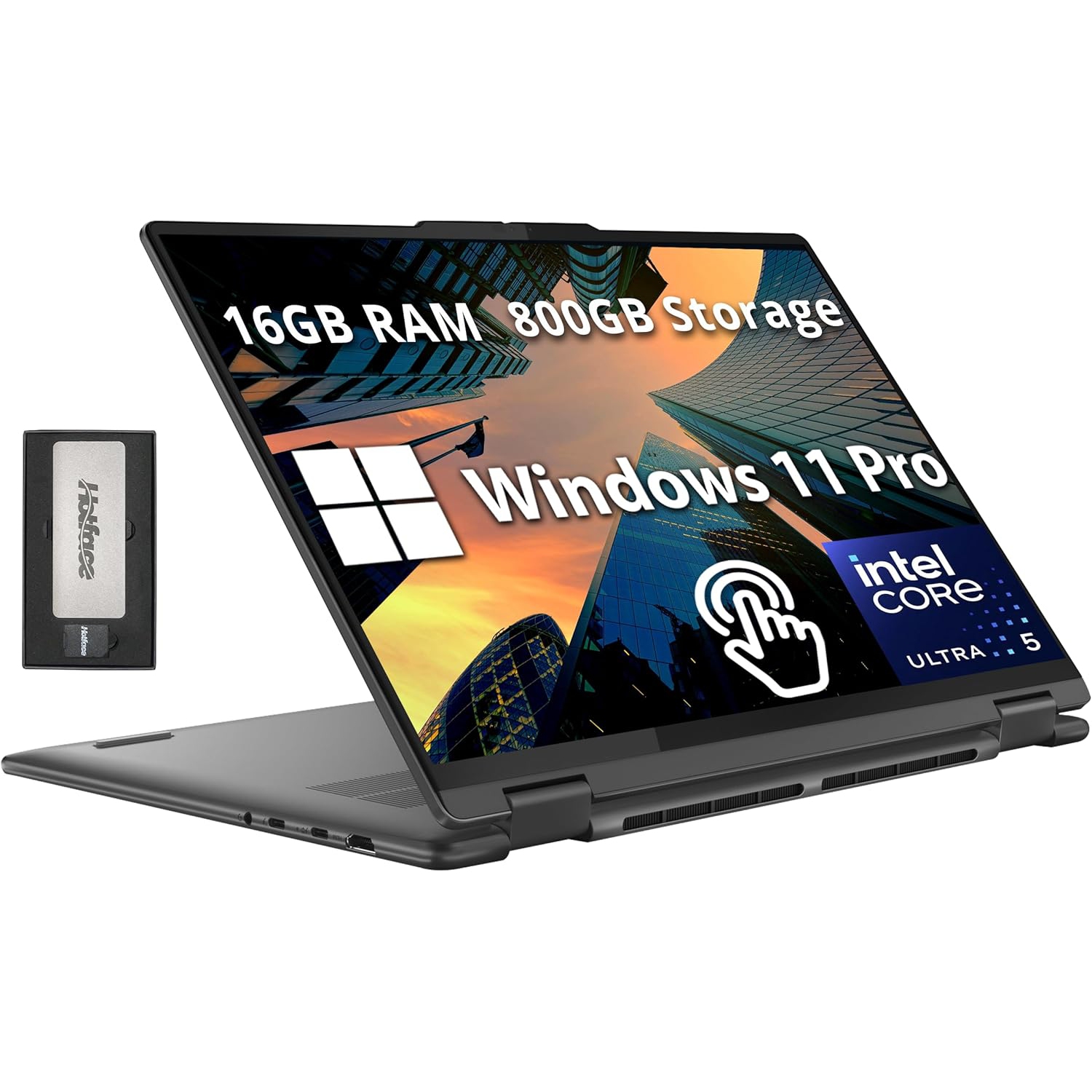 Lenovo Yoga 7i 2-in-1 16" 2K Touchscreen Laptop, Intel Ultra 5 125U, 800GB Storage (512GB SSD +288GB Docking Station Set), 16GB LPDDR5X, Backlit Keyboard, Win 11 Pro