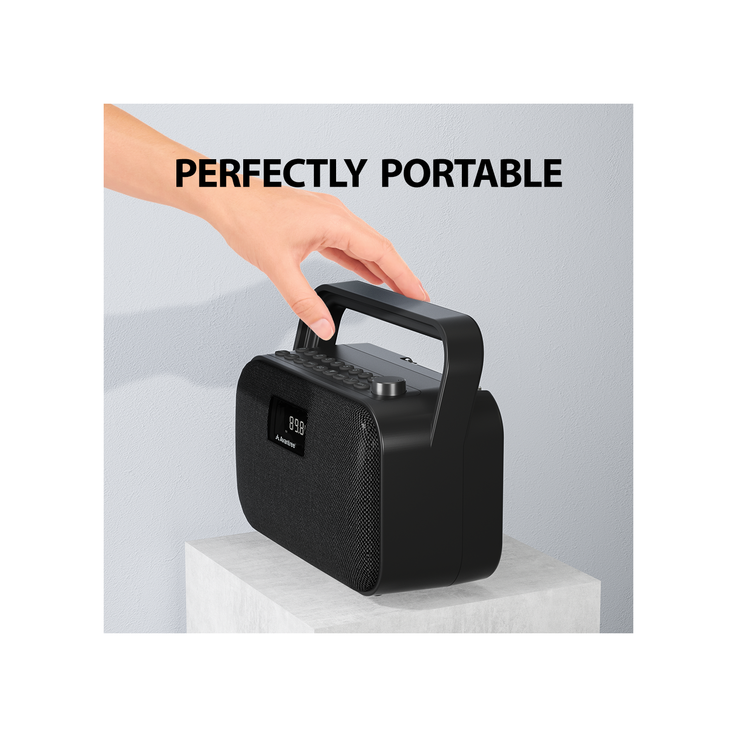 Avantree PowerByte - Portable Powerful 30W Stereo Bluetooth Speakers with Digital FM Radio & SD Card Player, 20hr Rechargeable Playtime, and Extended