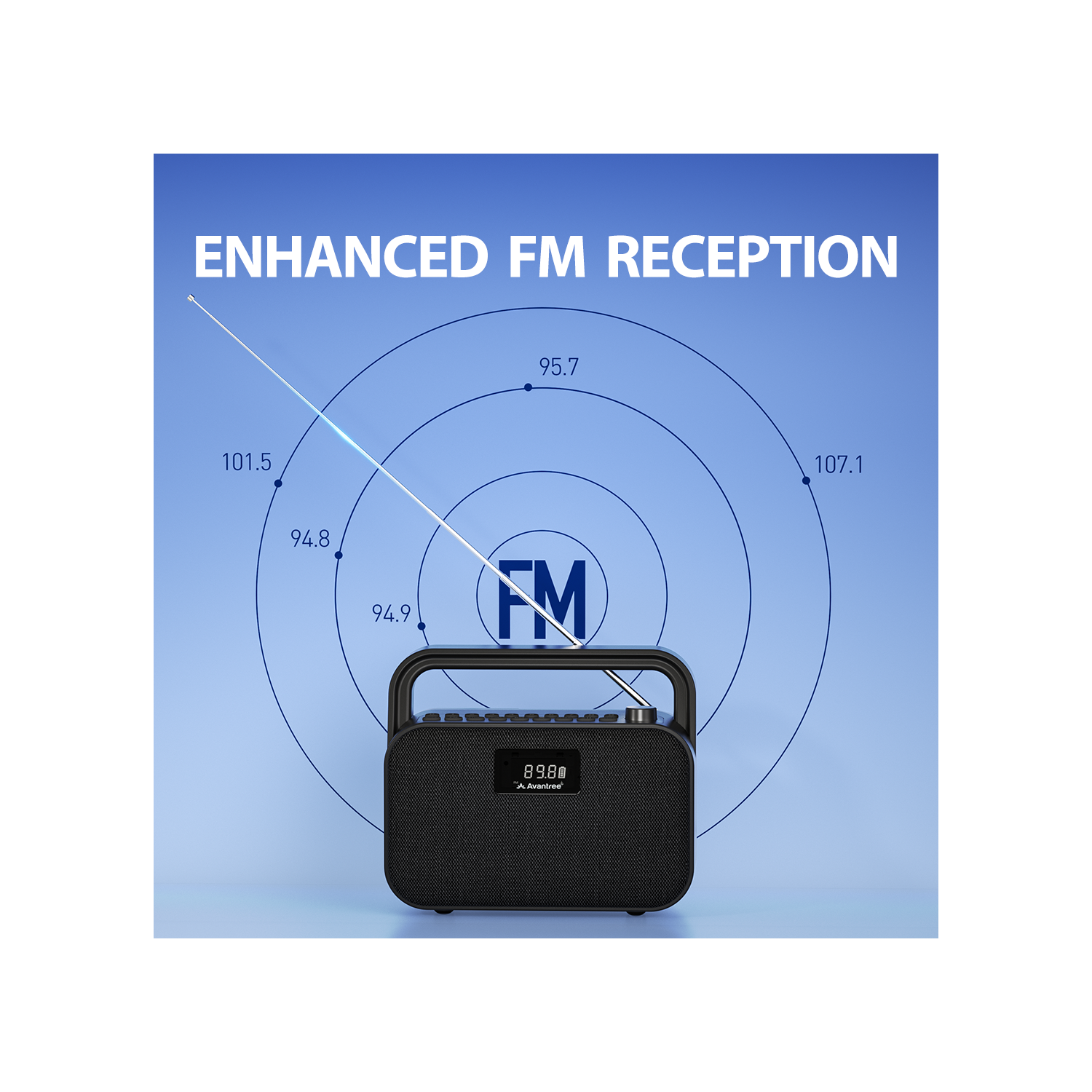 Avantree PowerByte - Portable Powerful 30W Stereo Bluetooth Speakers with Digital FM Radio & SD Card Player, 20hr Rechargeable Playtime, and Extended