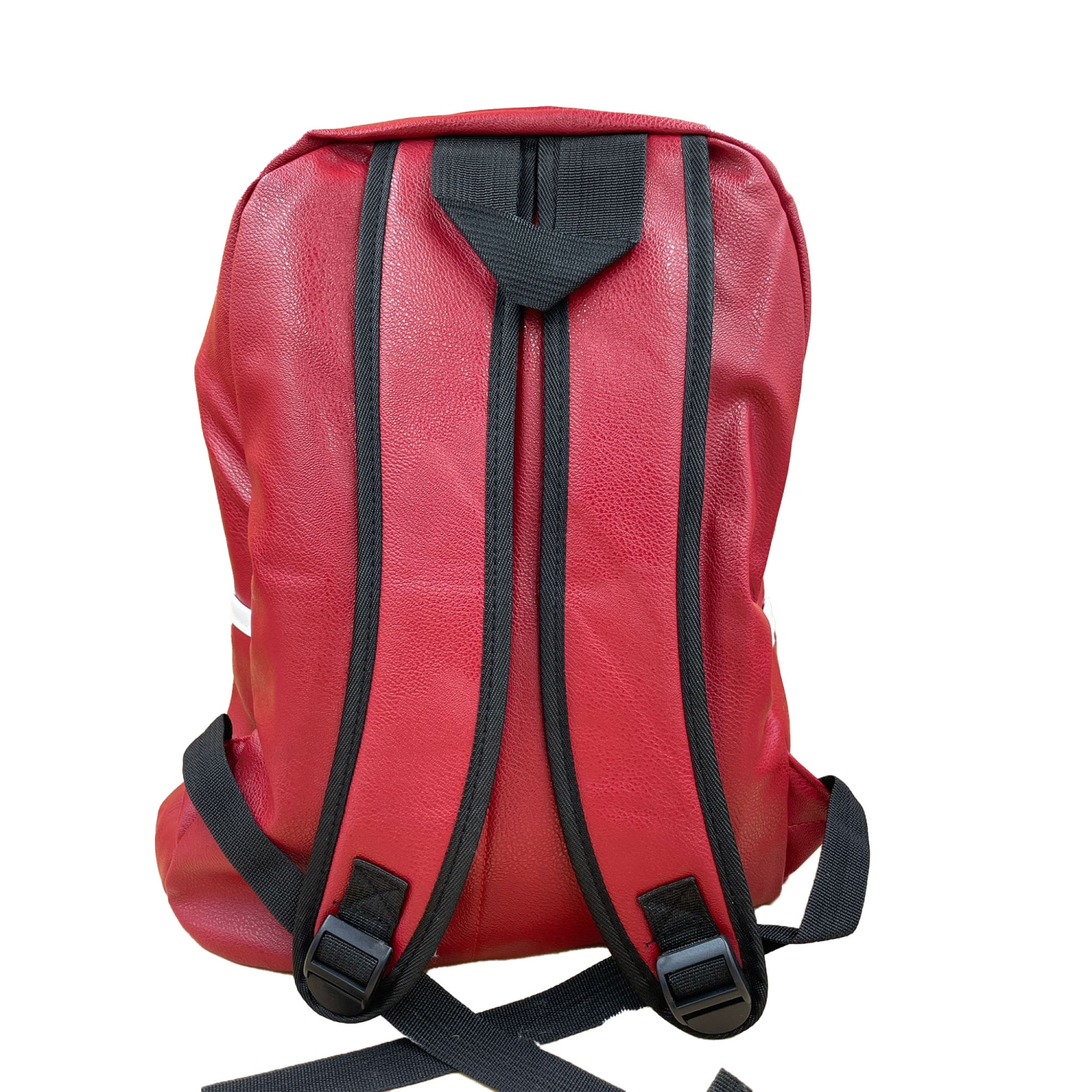 Stylish Red Backpack With White Stars And Stripes - 16 Inch Leather Backpack For Travel And Regular Use