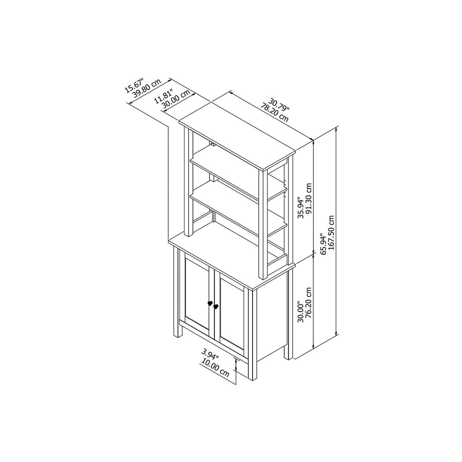 Bush Furniture Mayfield 5 Shelf Bookcase with Doors