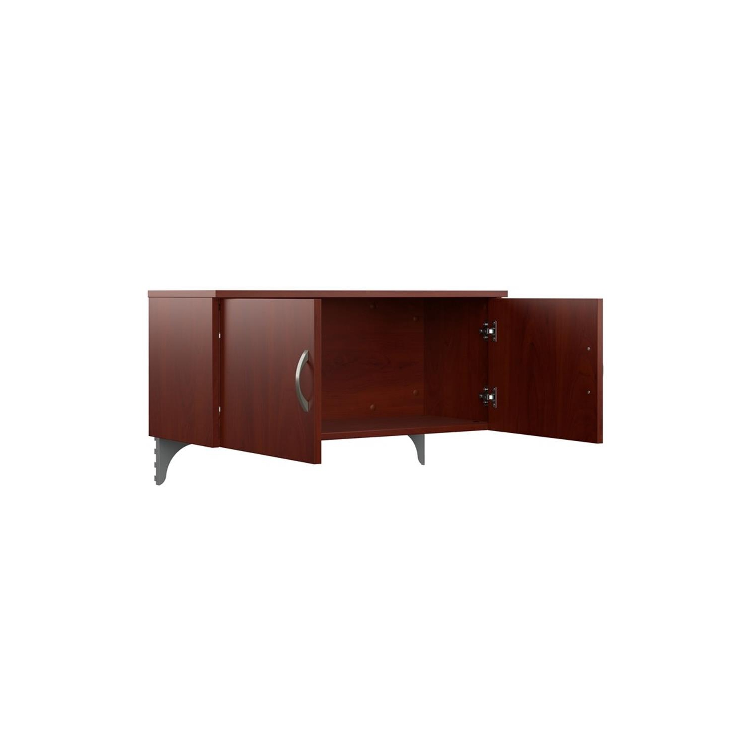 Office in an Hour Cubicle Desk with Storage in Hansen Cherry - Engineered Wood