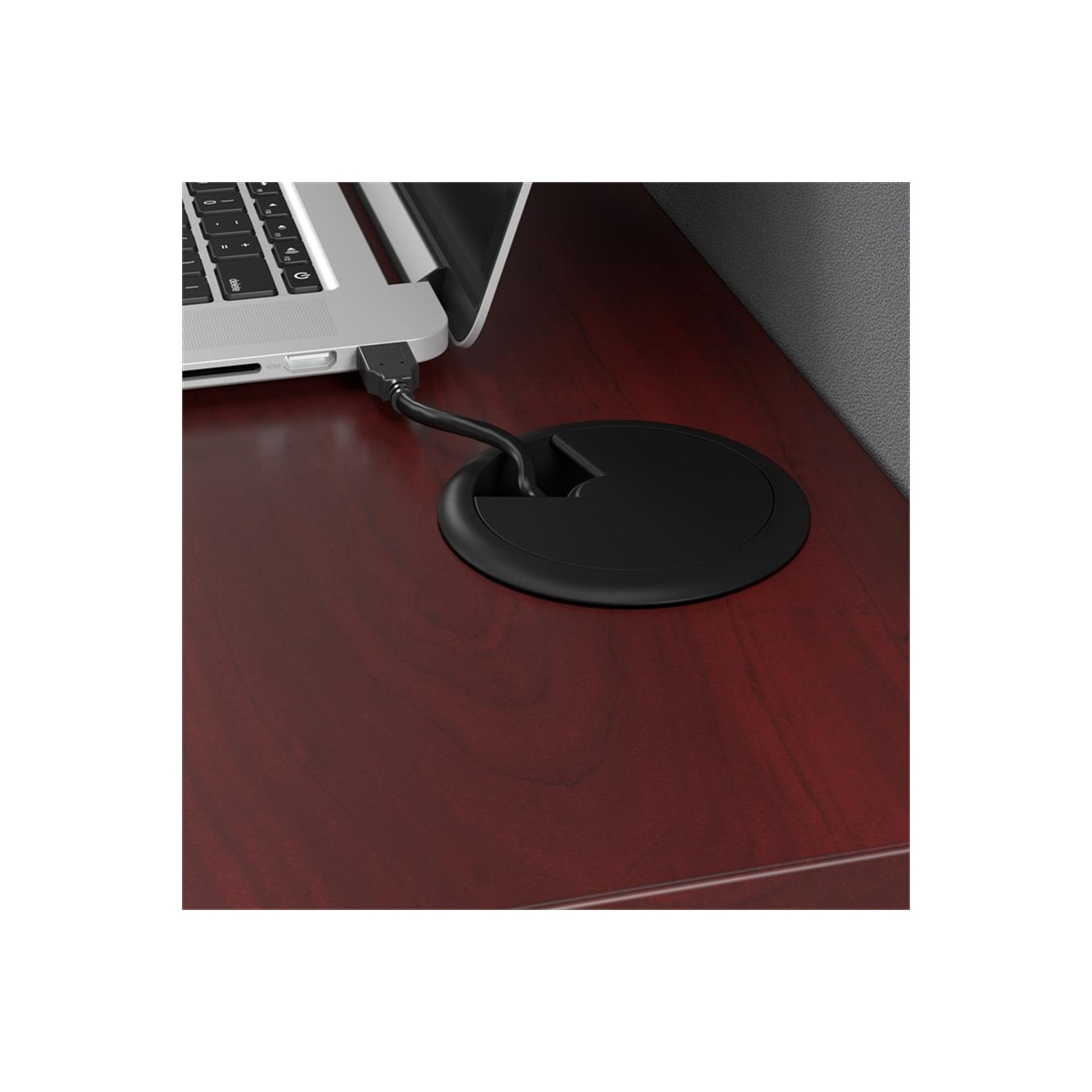 Office in an Hour Cubicle Desk with Storage in Hansen Cherry - Engineered Wood