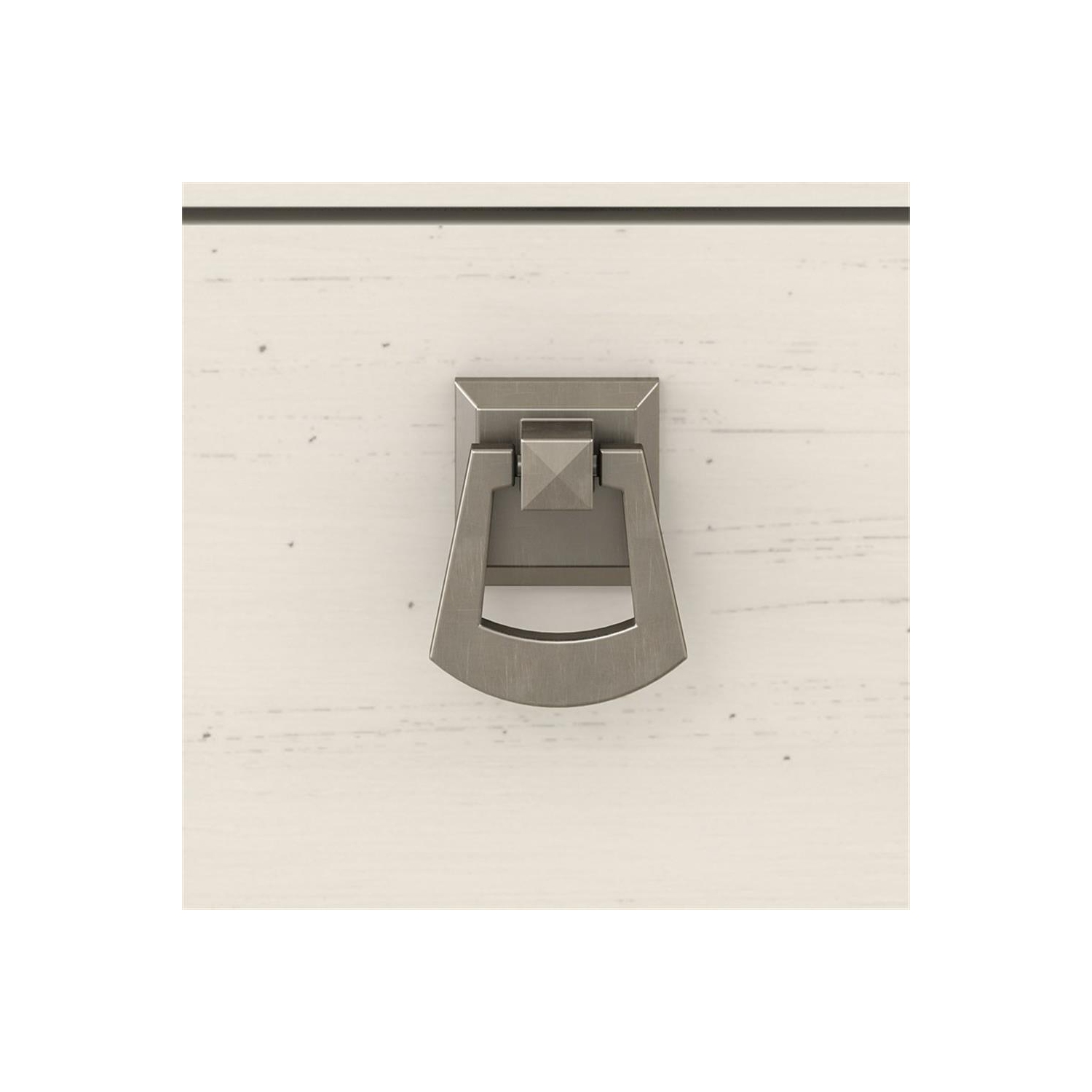 Salinas L Shaped Desk with Hutch and Bookcase in Antique White - Engineered Wood