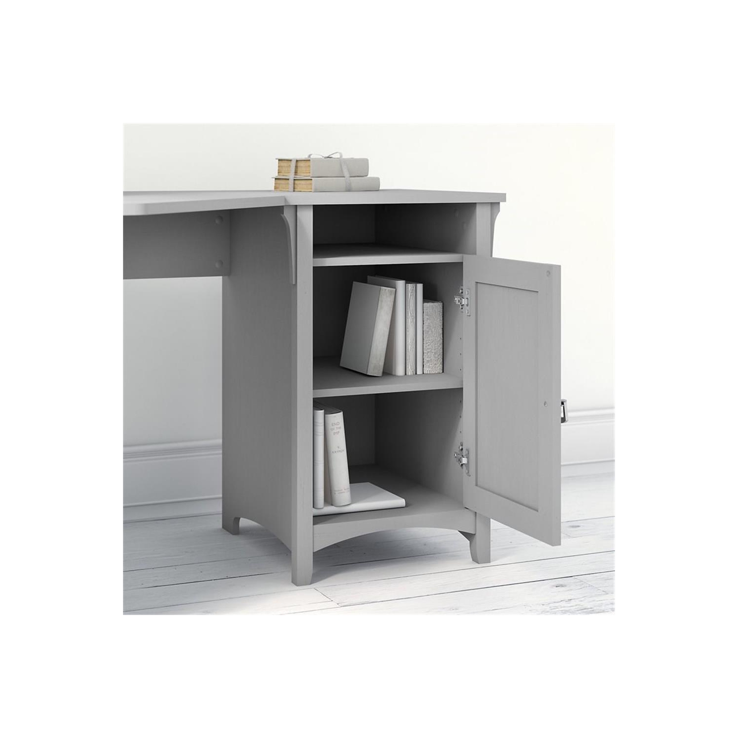 Bush Furniture Salinas 55W Corner Desk with File Cabinet & 5 Shelf Bookcase
