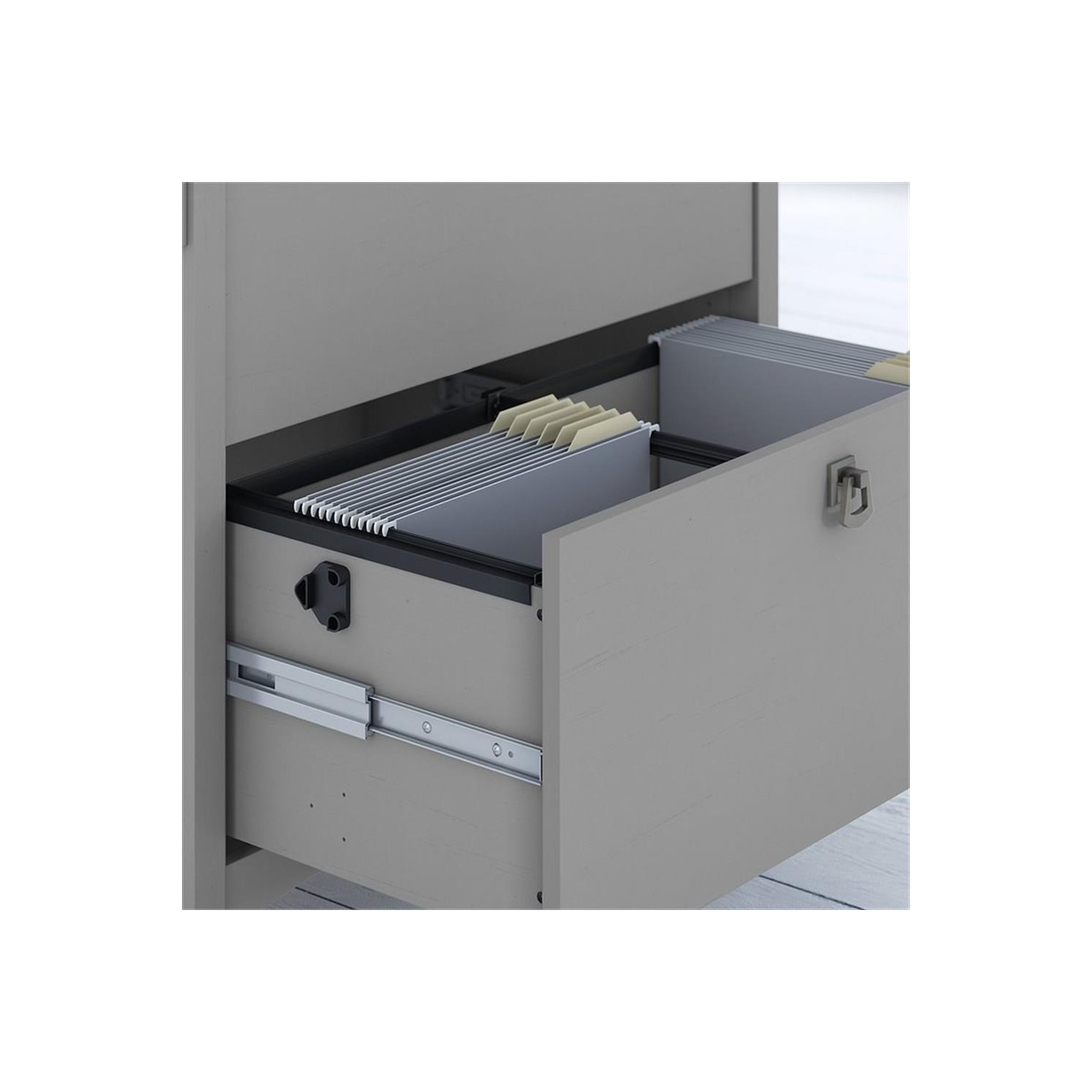 Bush Furniture Salinas 55W Corner Desk with File Cabinet & 5 Shelf Bookcase