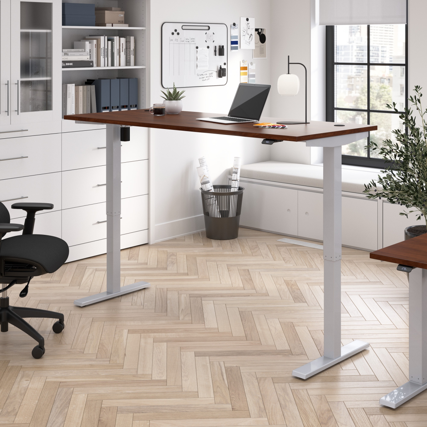 Move 40 Series 72W Adjustable Standing Desk in Hansen Cherry - Engineered Wood