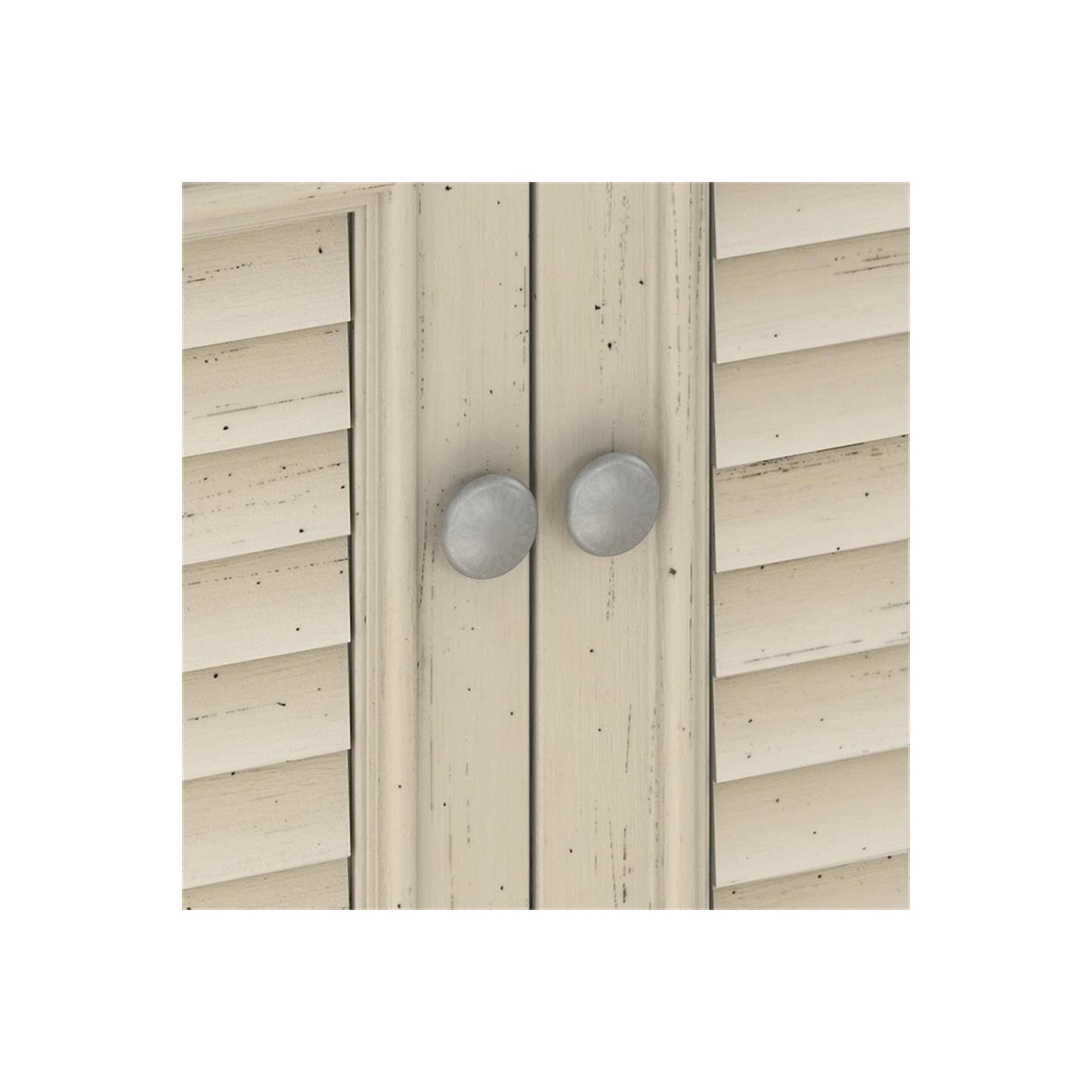 Fairview Small Storage Cabinet with Doors in Antique White - Engineered Wood