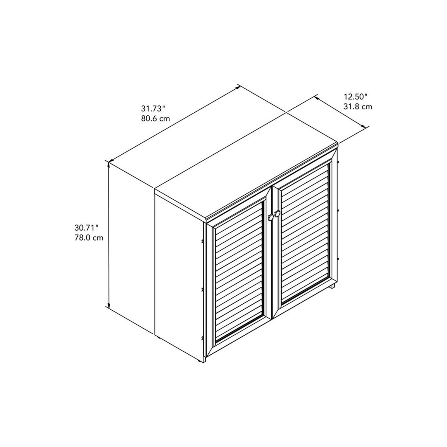 Fairview Small Storage Cabinet with Doors in Antique White - Engineered Wood