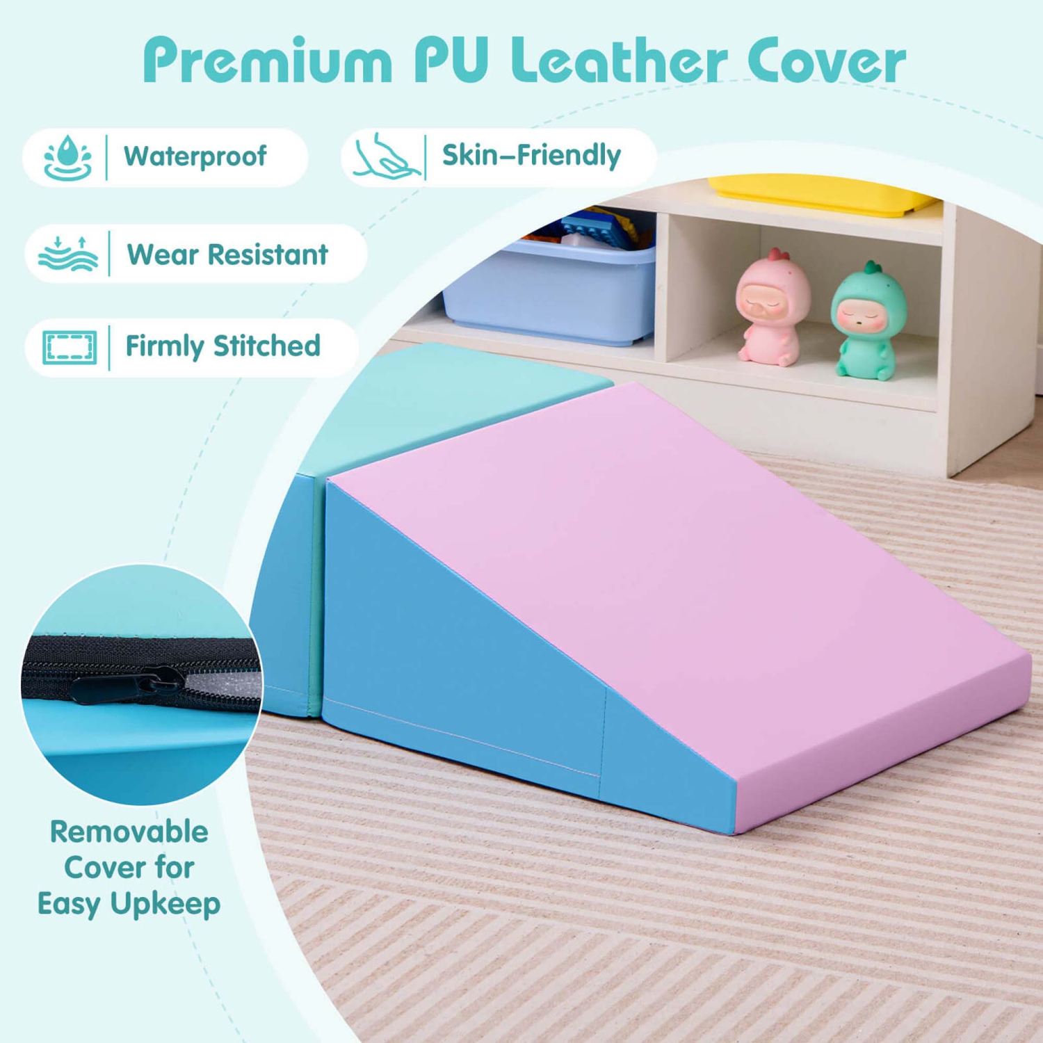 Bloc de structure en mousse souple pour bébés et tout-petits Step and Slide Climber de Costway