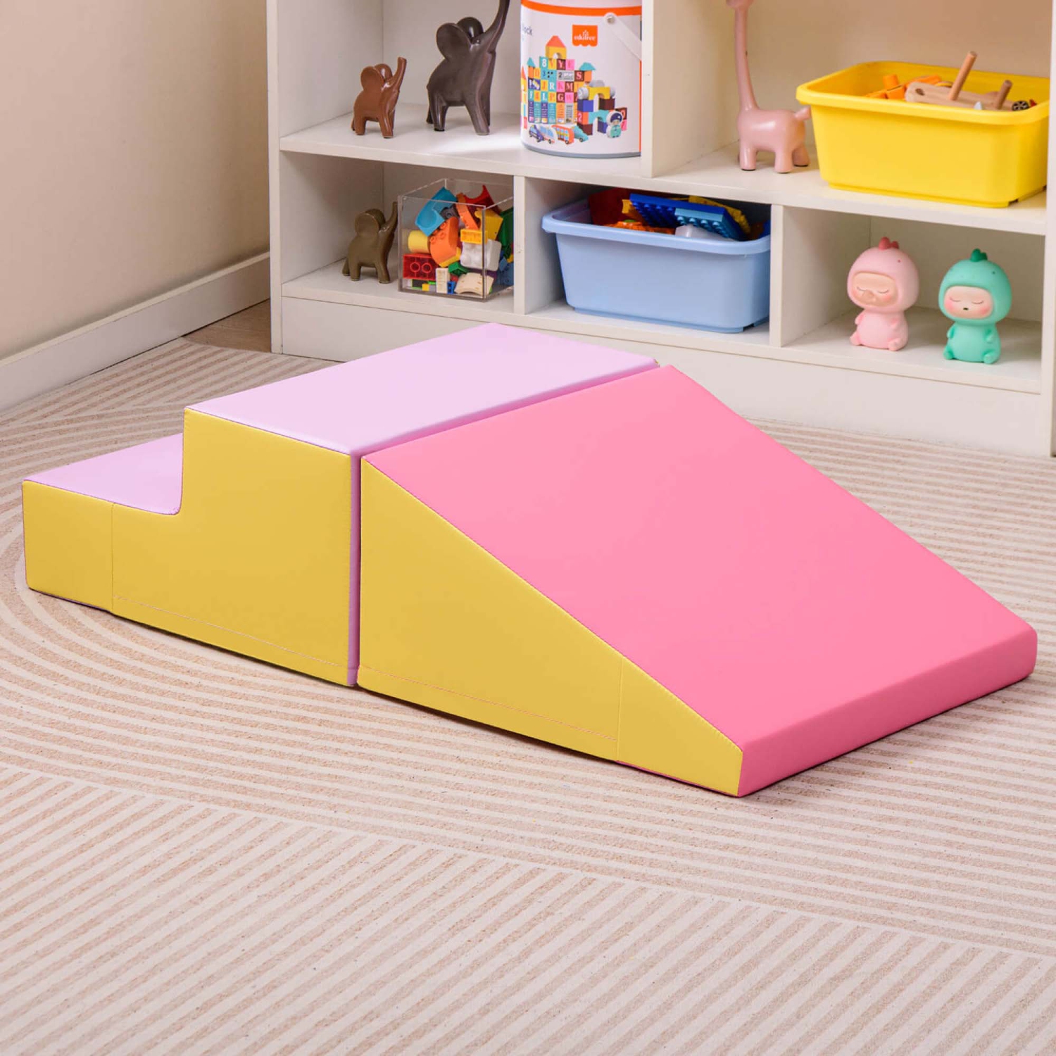 Costway Step and Slide Climber for Infants and Toddlers Baby Soft Foam Structure Blocks