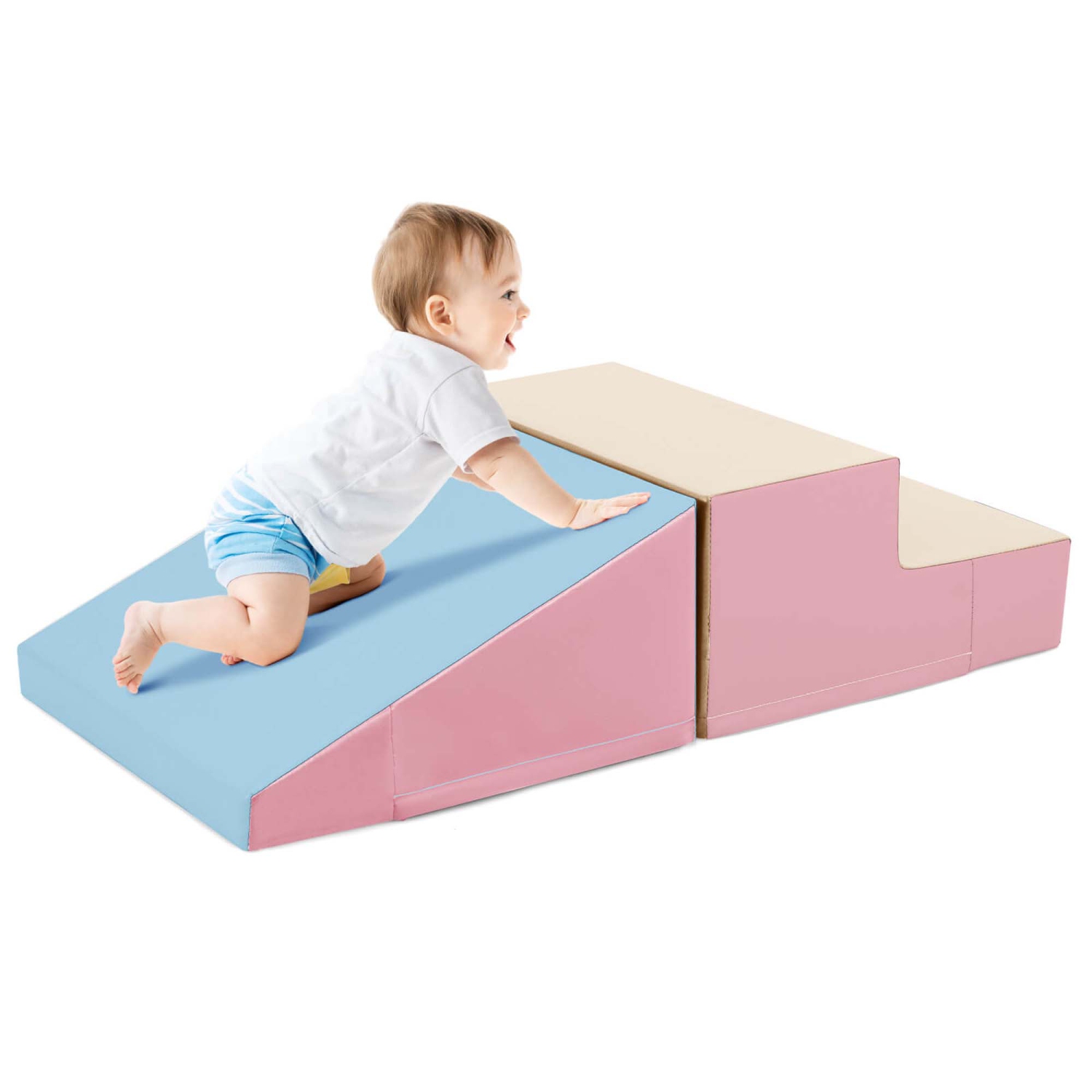 Bloc de structure en mousse souple pour bébés et tout-petits Step and Slide Climber de Costway