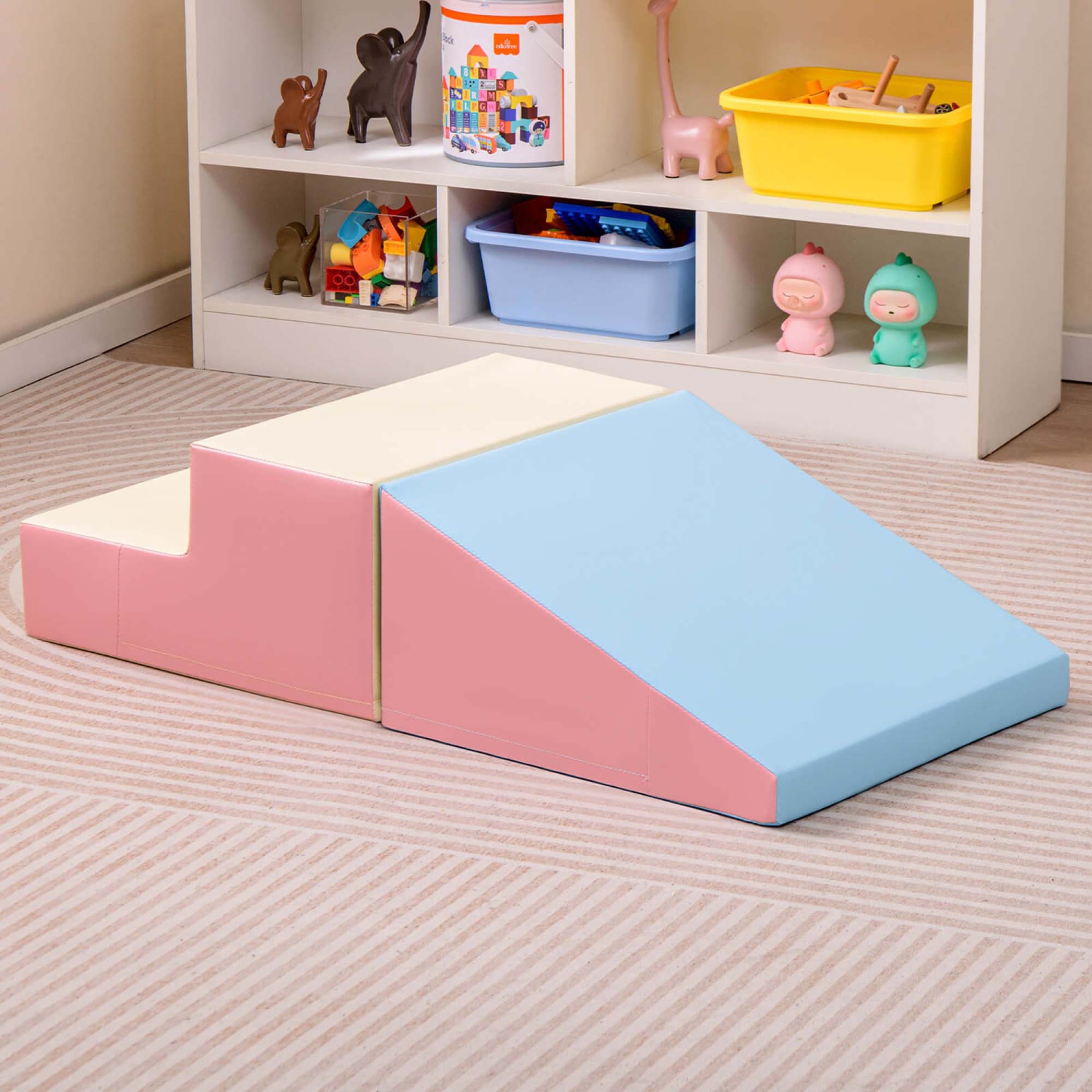 Bloc de structure en mousse souple pour bébés et tout-petits Step and Slide Climber de Costway