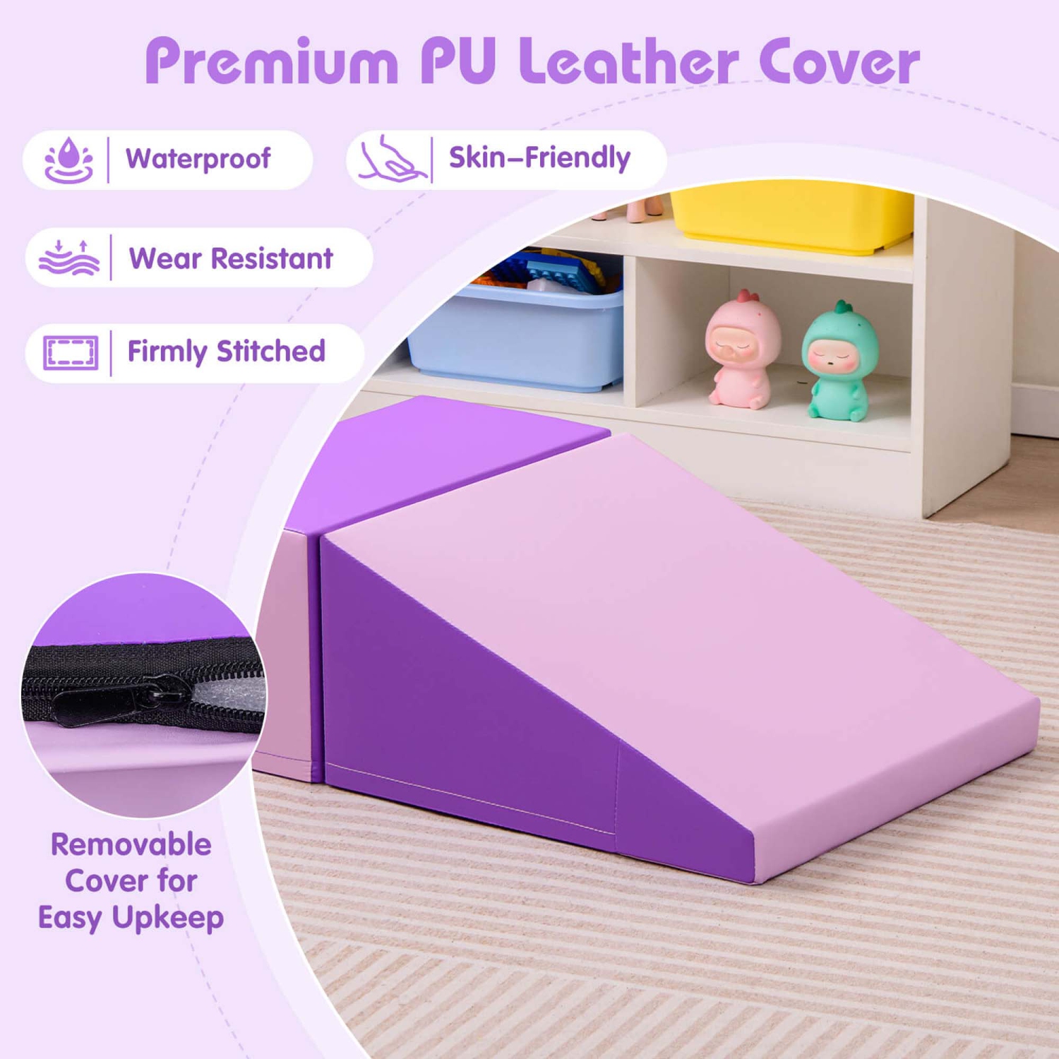 Costway Step and Slide Climber for Infants and Toddlers Baby Soft Foam Structure Blocks