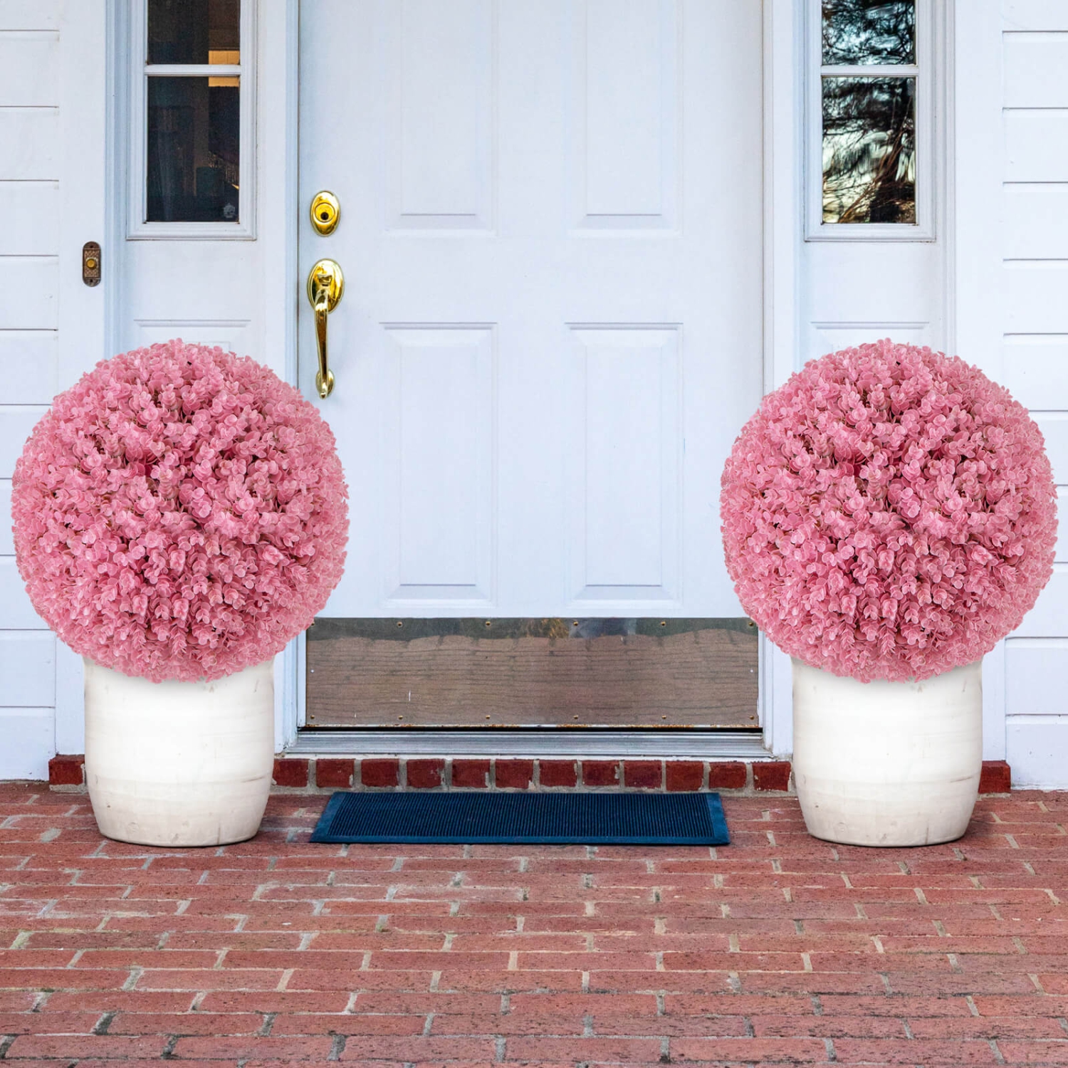 Costway 2 PCS Artificial Plant Topiary Ball 17.5" Faux Decorative Balls for Indoor Outdoor