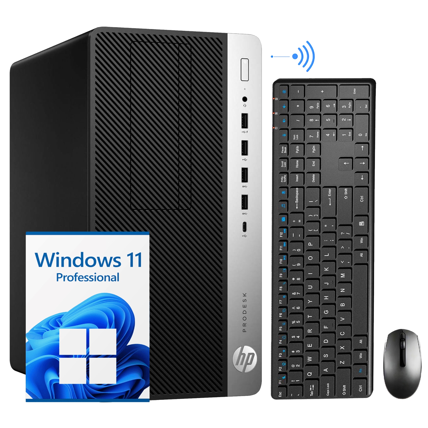 Refurbished - Hp ProDesk 600 G5 Tower Professional Desktop PC - Intel i5 6-Core CPU - 16GB DDR4 RAM - 2TB NVMe SSD - Windows 11 Pro - Wireless