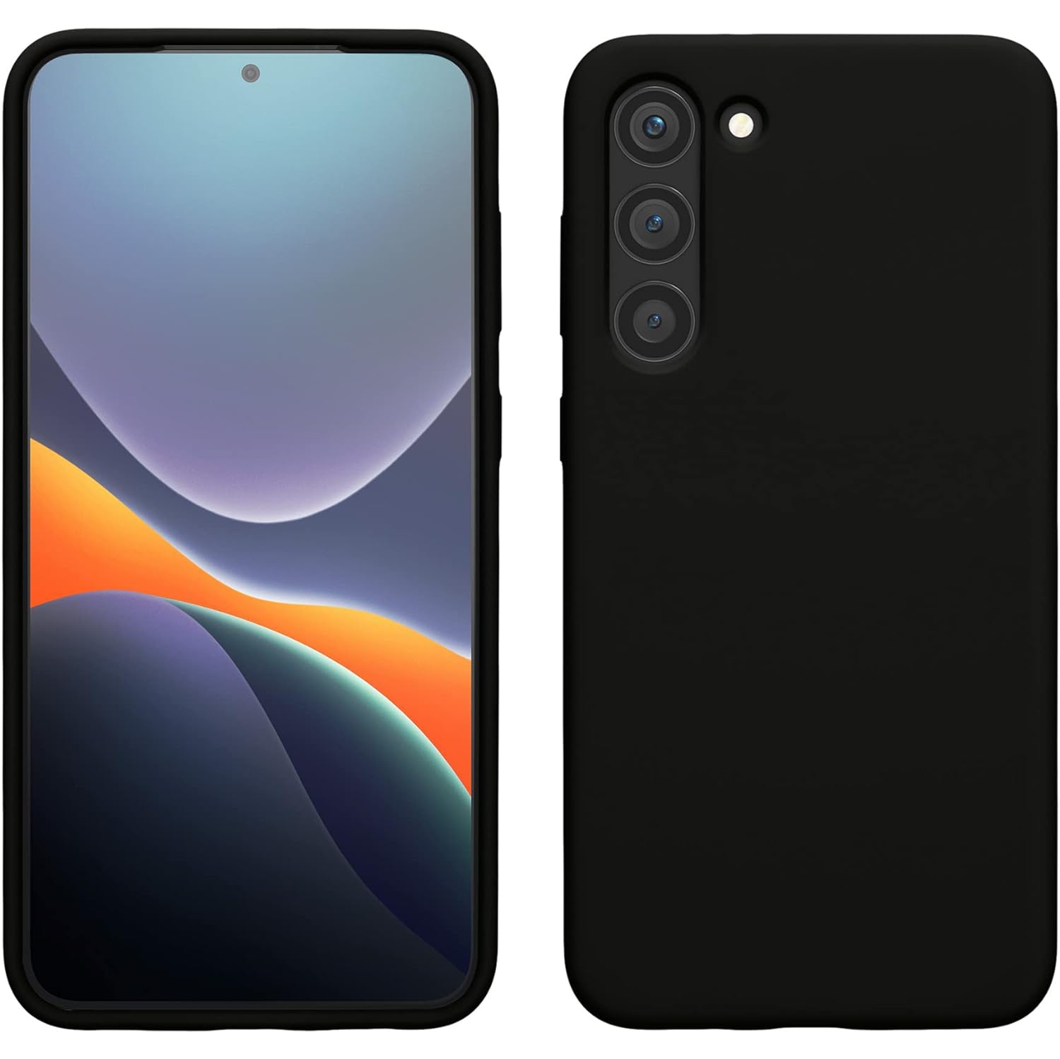 Étui compatible avec l'étui en silicone TPU pour Galaxy S23 plus - fonctionne avec la recharge sans fil - Noir