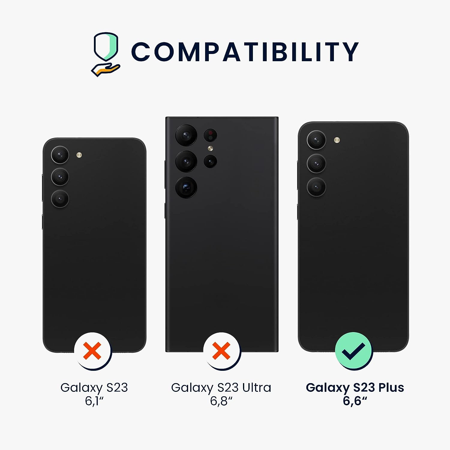 Étui compatible avec l'étui en silicone TPU pour Galaxy S23 plus - fonctionne avec la recharge sans fil - Noir