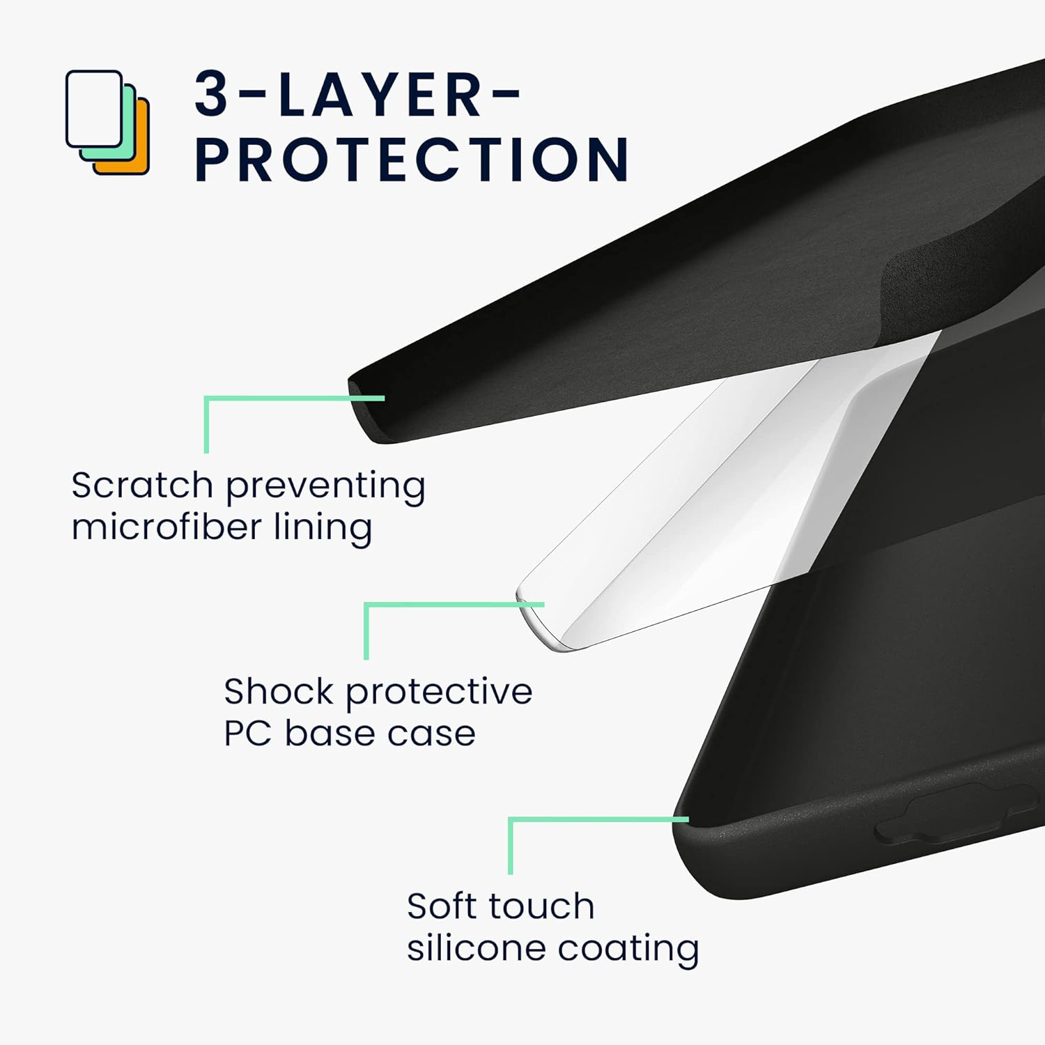 Étui compatible avec l'étui en silicone TPU pour Galaxy S23 plus - fonctionne avec la recharge sans fil - Noir
