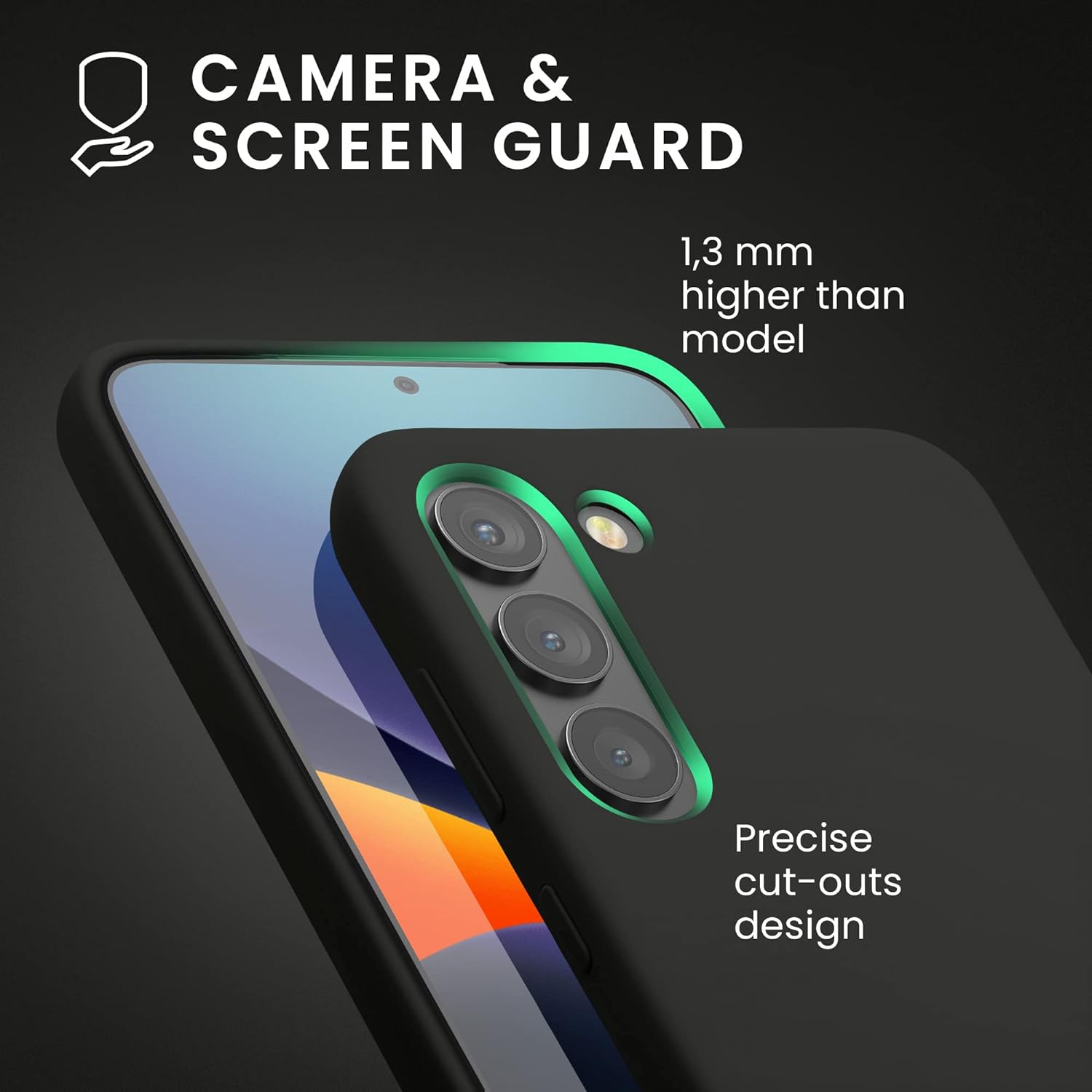 Étui compatible avec l'étui en silicone TPU pour Galaxy S23 plus - fonctionne avec la recharge sans fil - Noir