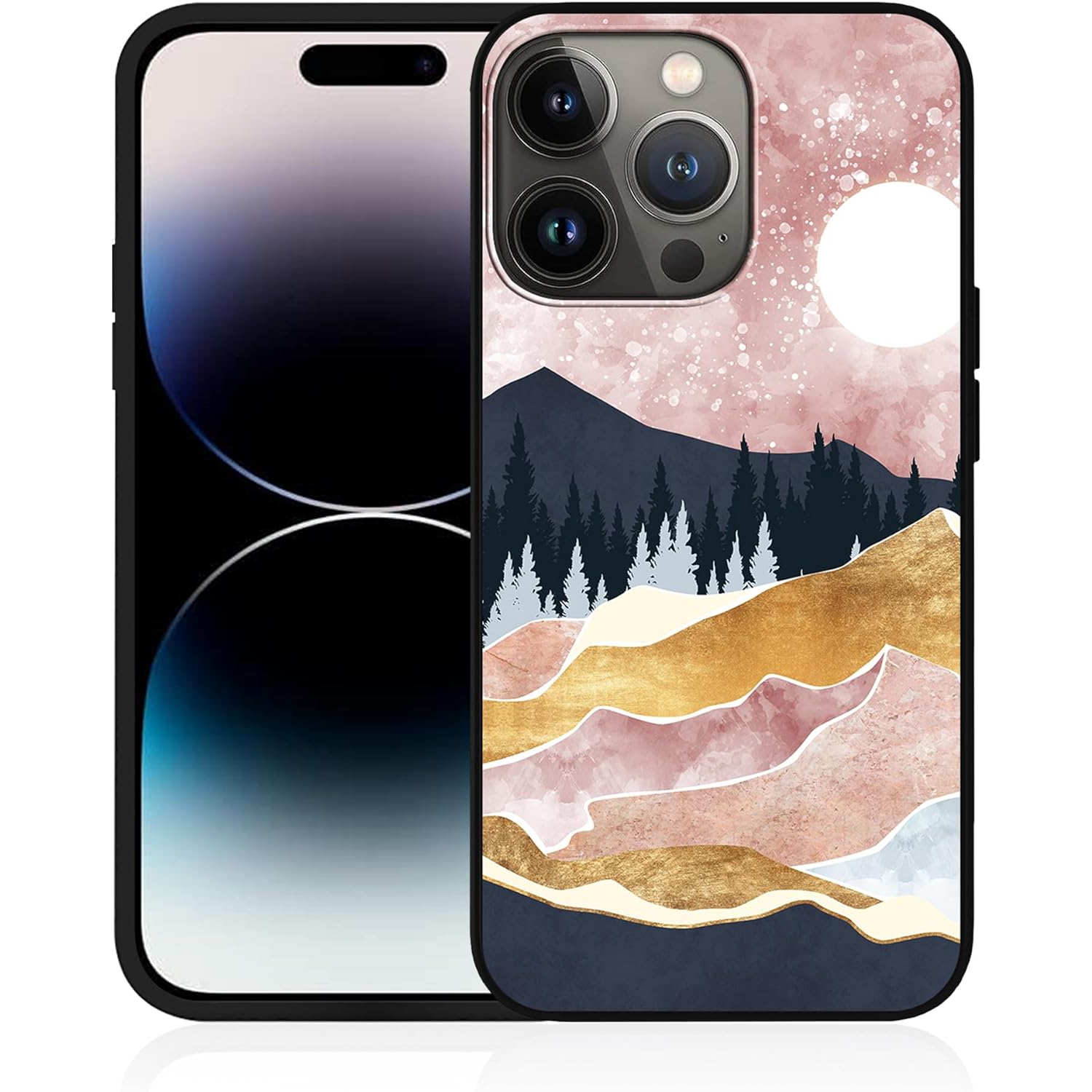 Designed for iPhone 15 Pro Max Case,Abstract Marble Mountains Phone Case for Girl Women Men Soft TPU
