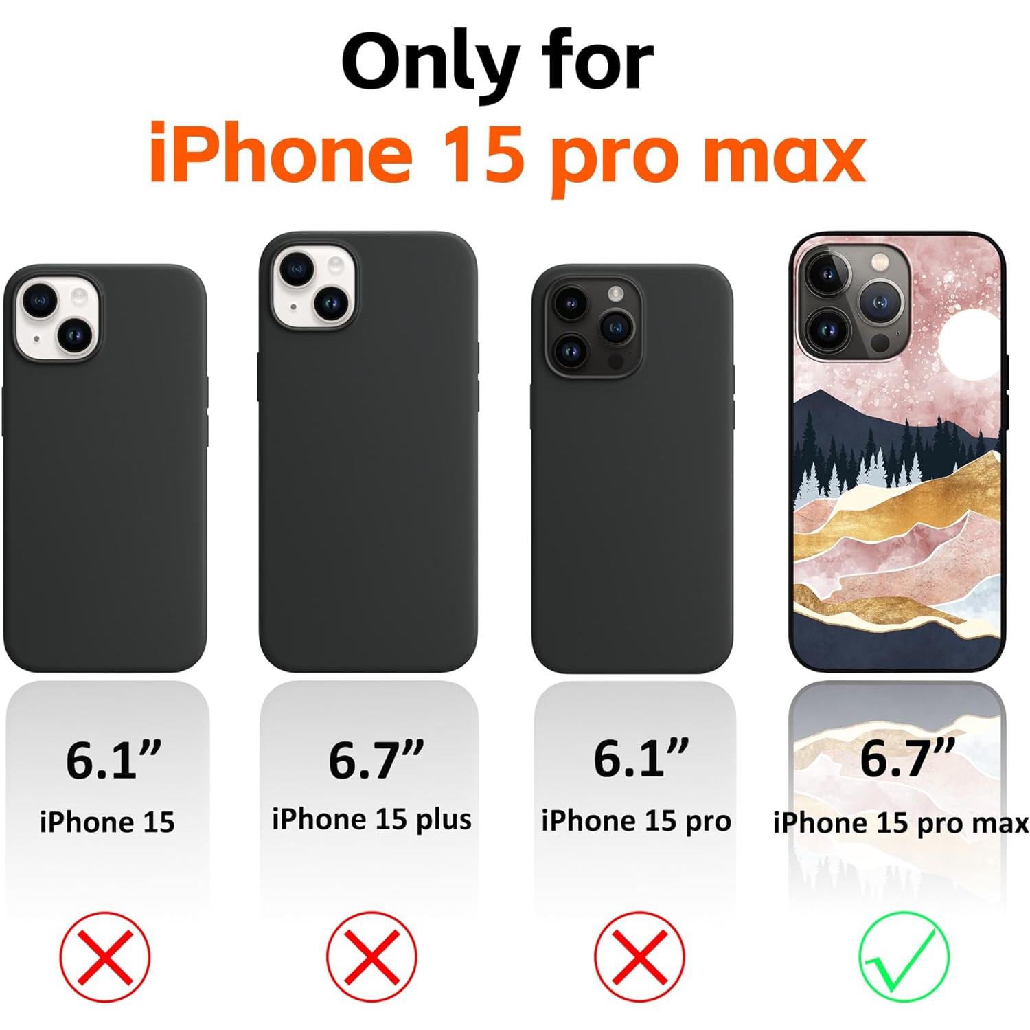 Designed for iPhone 15 Pro Max Case,Abstract Marble Mountains Phone Case for Girl Women Men Soft TPU