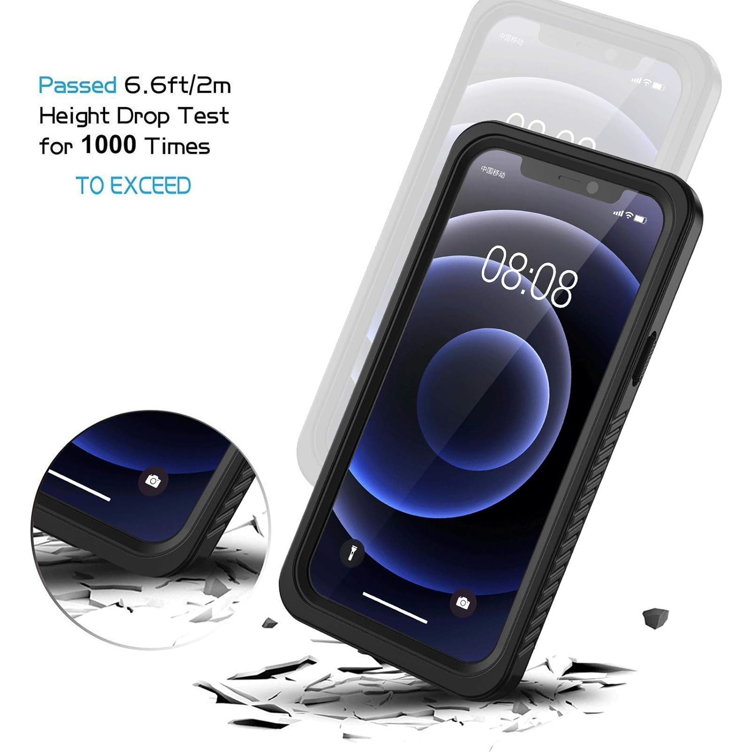 Compatible with iPhone 12 Mini Case, IP68 Waterproof Dustproof Shockproof Case with Built-in Screen Protector,