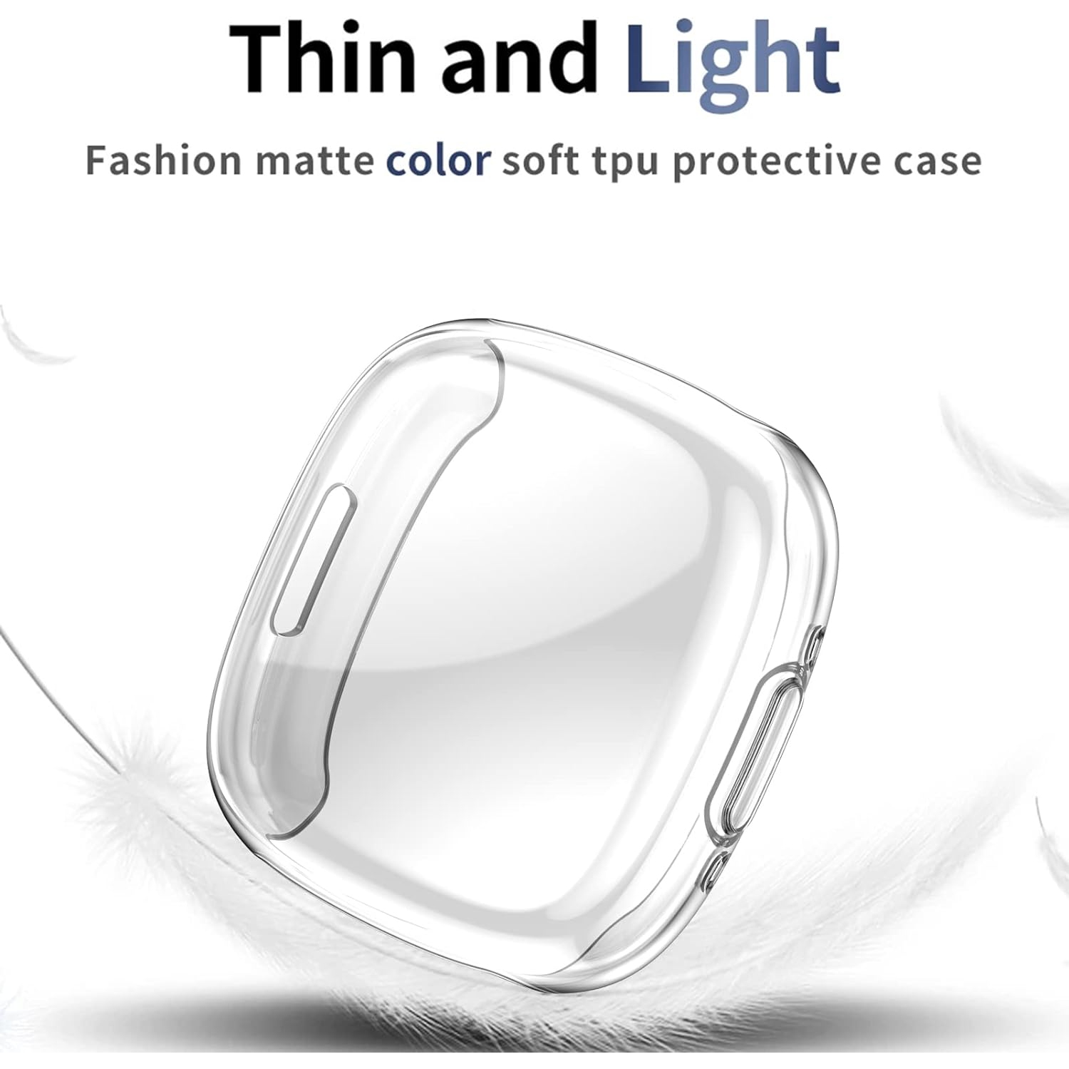 Compatible avec les étuis pour Sense 2/Versa 4 de Fitbit avec protecteur d'écran, lot de 3 étuis souples en TPUR à couverture complète