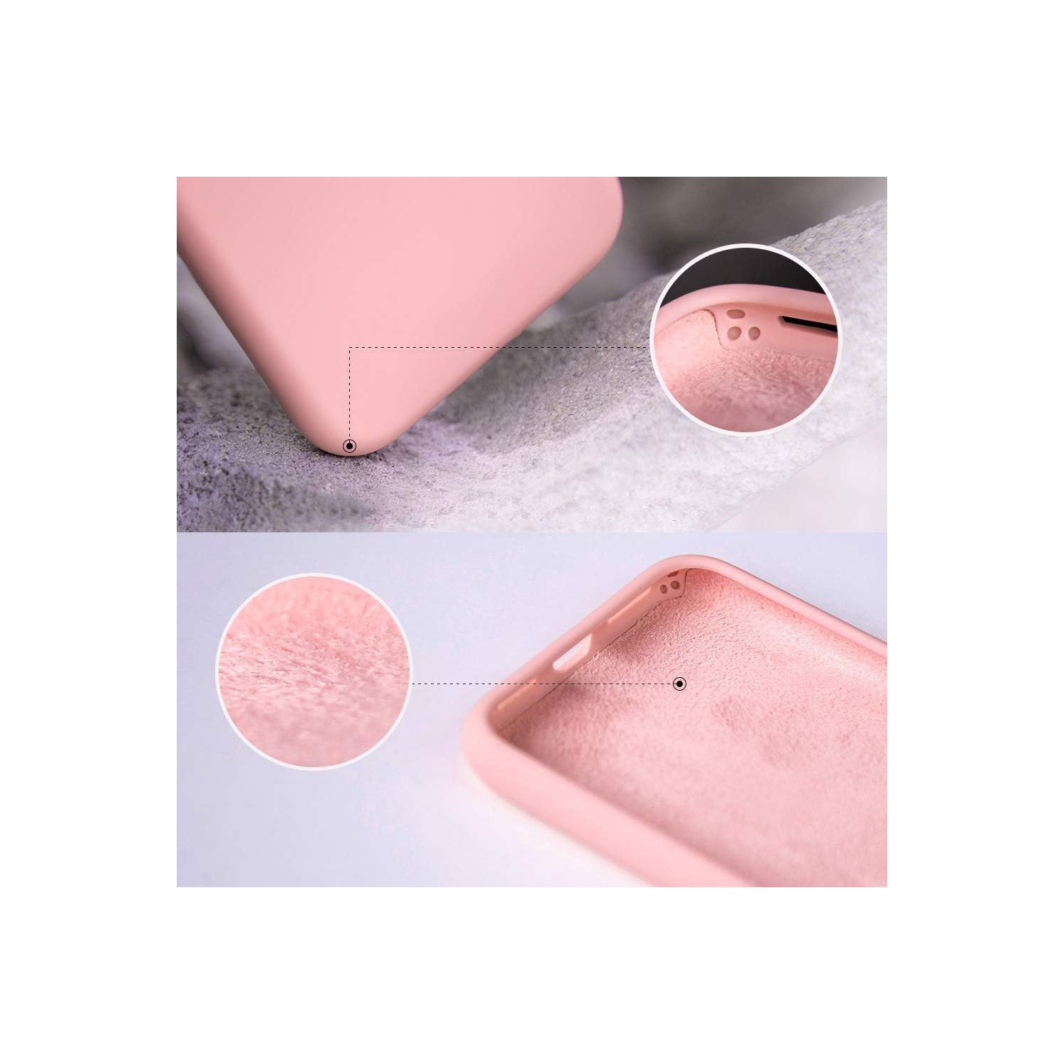 [Liquid Silicone] Case for iPhone 12 Pro Max, Soft Gel [Microfiber Cloth Lining] Shockproof Slim Fit Cover