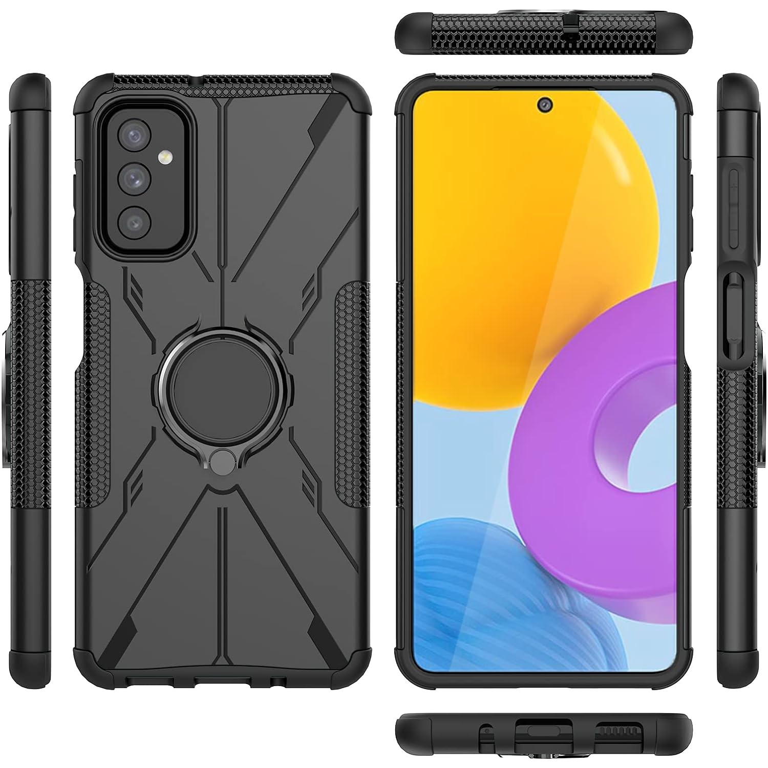 Case for Samsung Galaxy M52 5G Case Cover,360°Rotatable Kickstand Dual Layer Shockproof Case for Samsung SM-M526B/DS