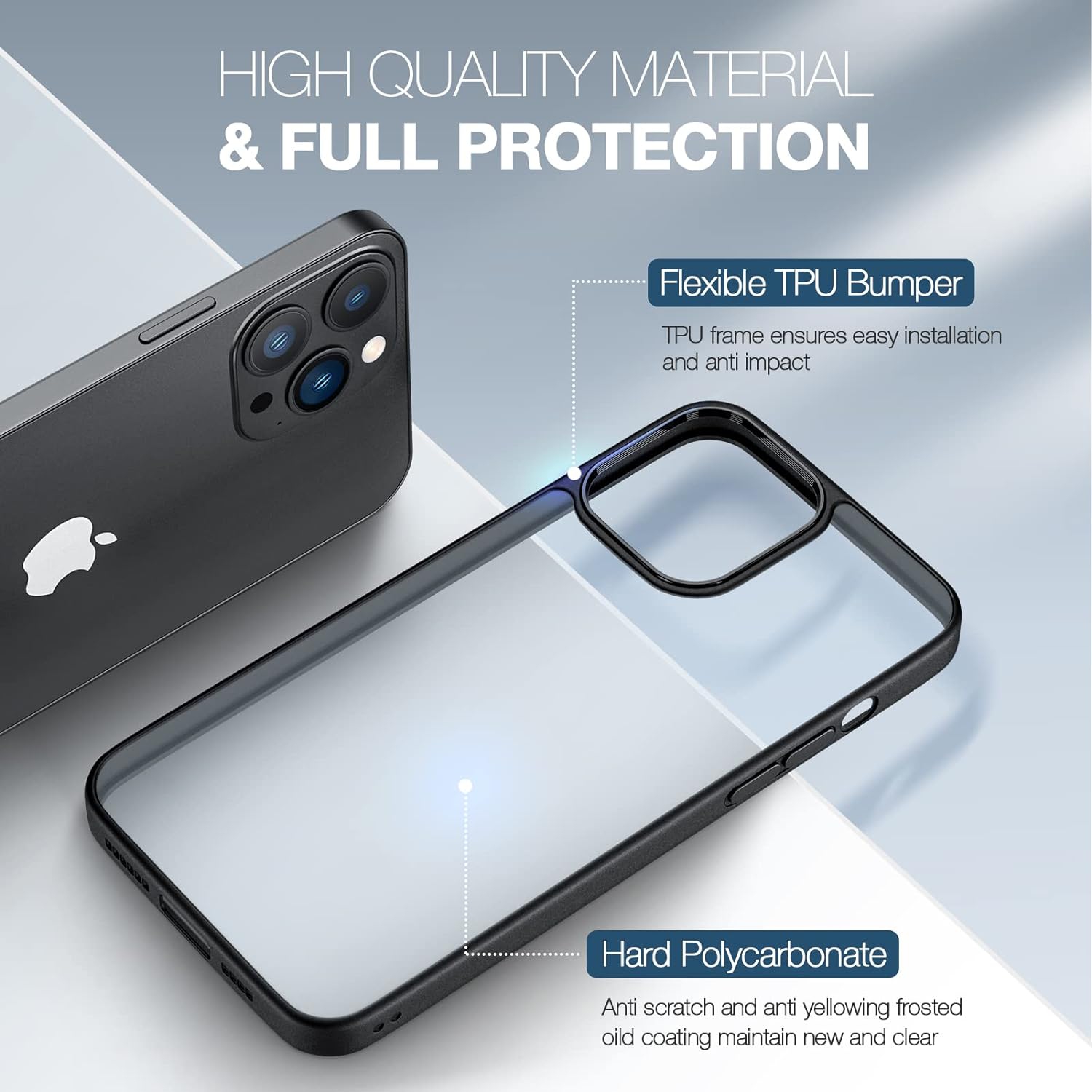 Case Compatible with iPhone 12 Pro Max, Slim Thin Shockproof Anti-Fall Translucent Matte,Not Yellowing