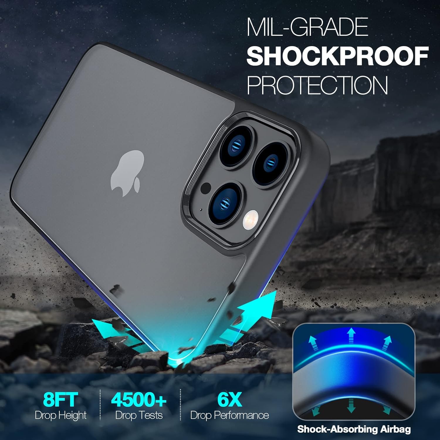 Case Compatible with iPhone 12 Pro Max, Slim Thin Shockproof Anti-Fall Translucent Matte,Not Yellowing