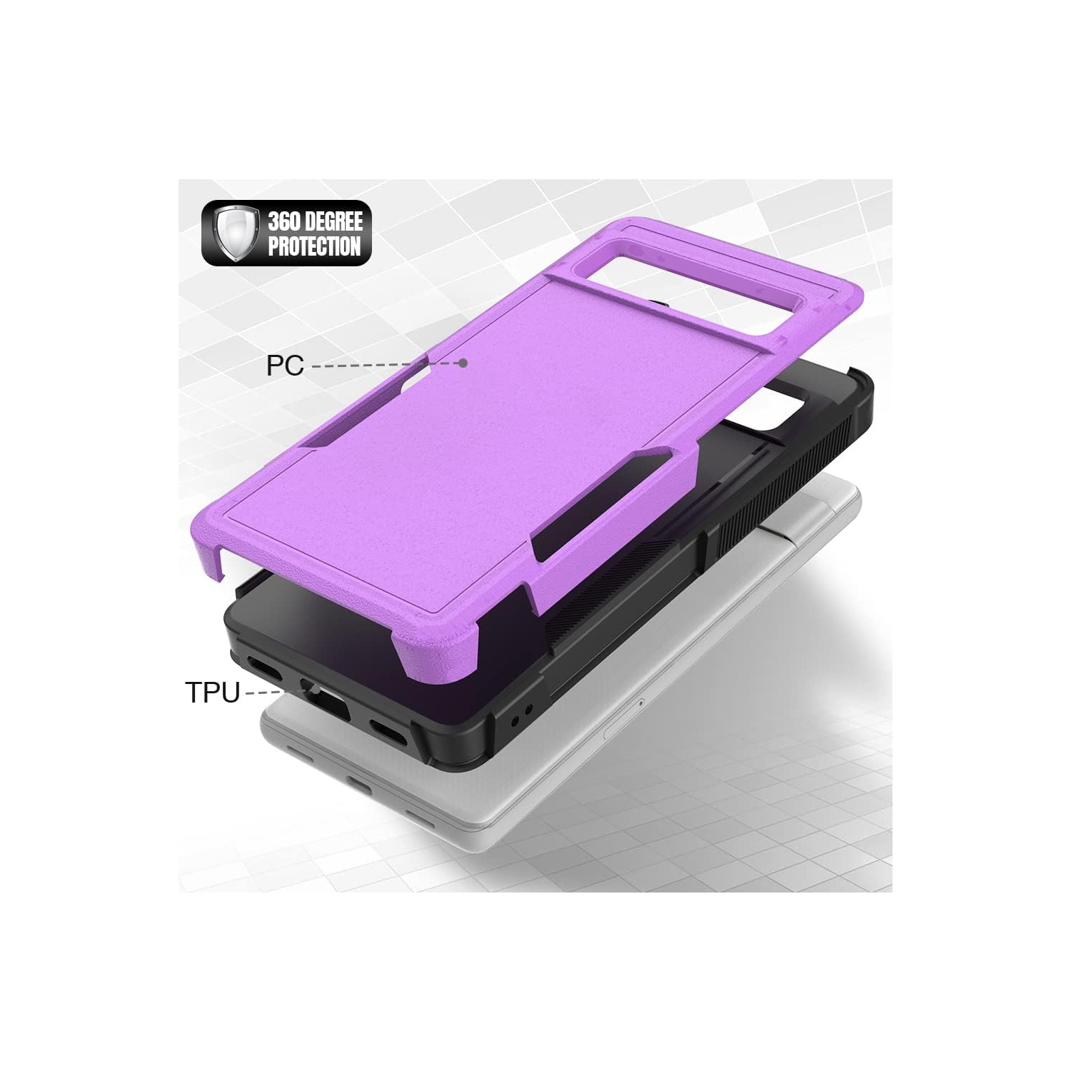 Pour étui pour Pixel 7&nbsp;A 5G de Google, étui hybride antichoc en TPUR texturé mat pour Pixel 7&nbsp;A de Google,