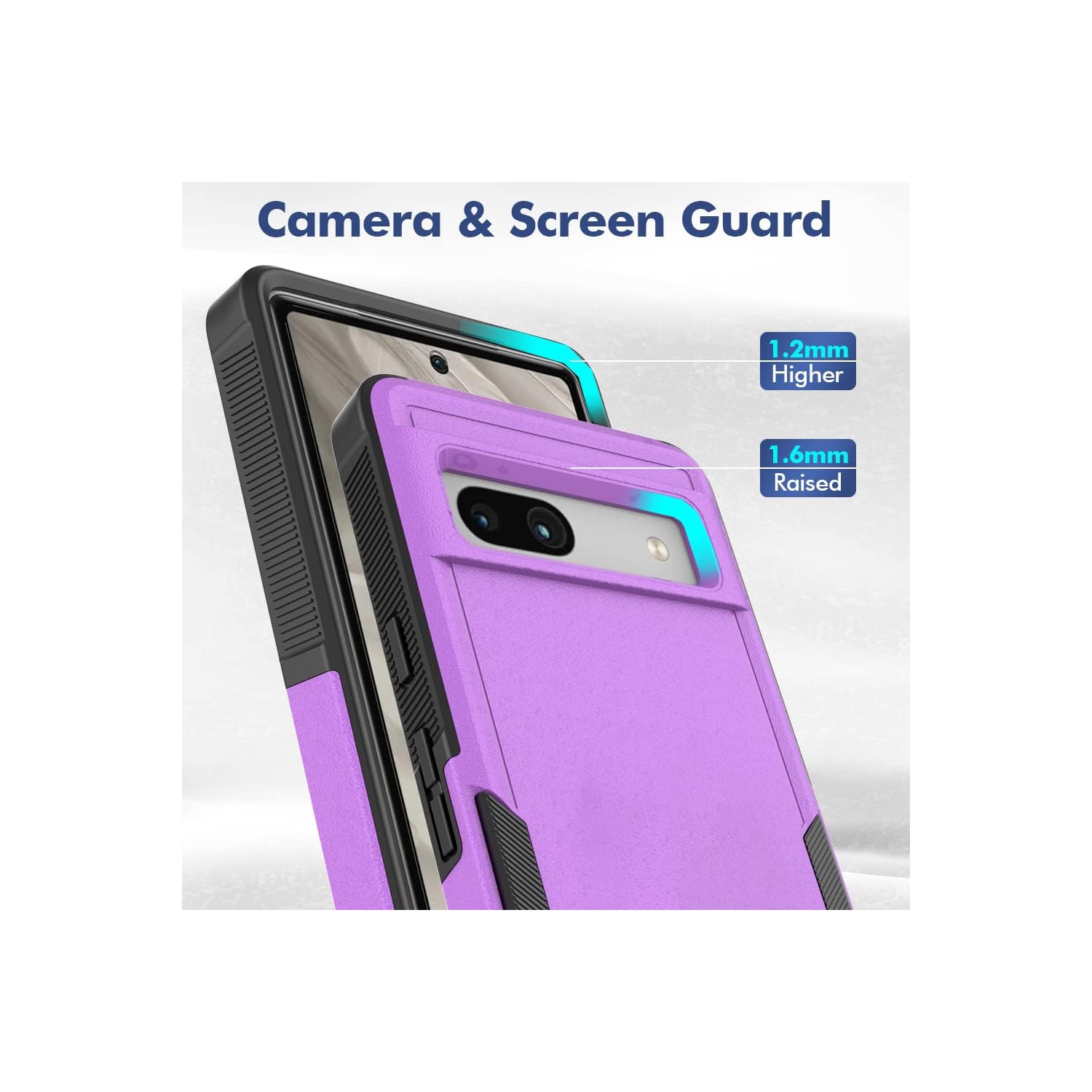 Pour étui pour Pixel 7&nbsp;A 5G de Google, étui hybride antichoc en TPUR texturé mat pour Pixel 7&nbsp;A de Google,