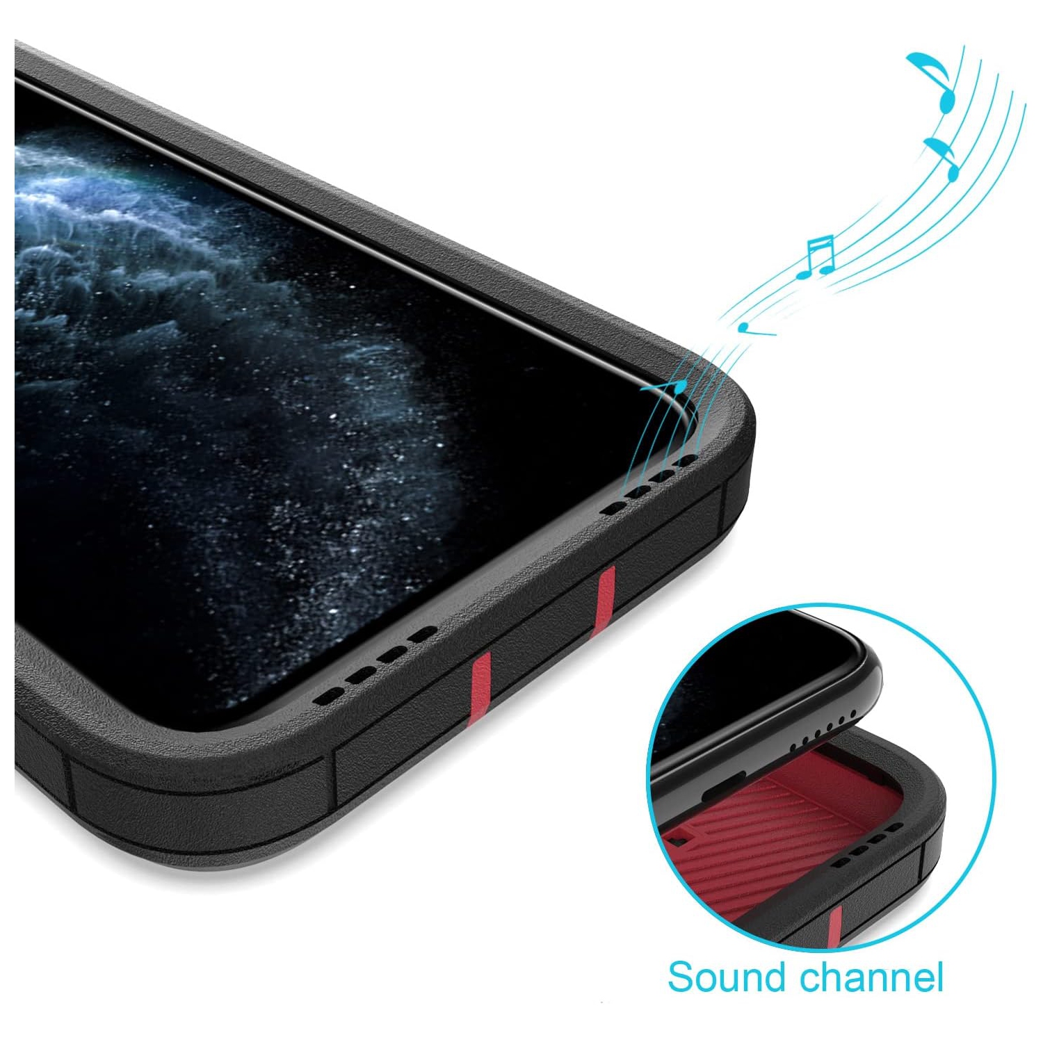 Conçu pour l'étui iPhone 11 Pro avec support, protection de qualité militaire contre les chutes, compatible avec le support magnétique pour l'auto,