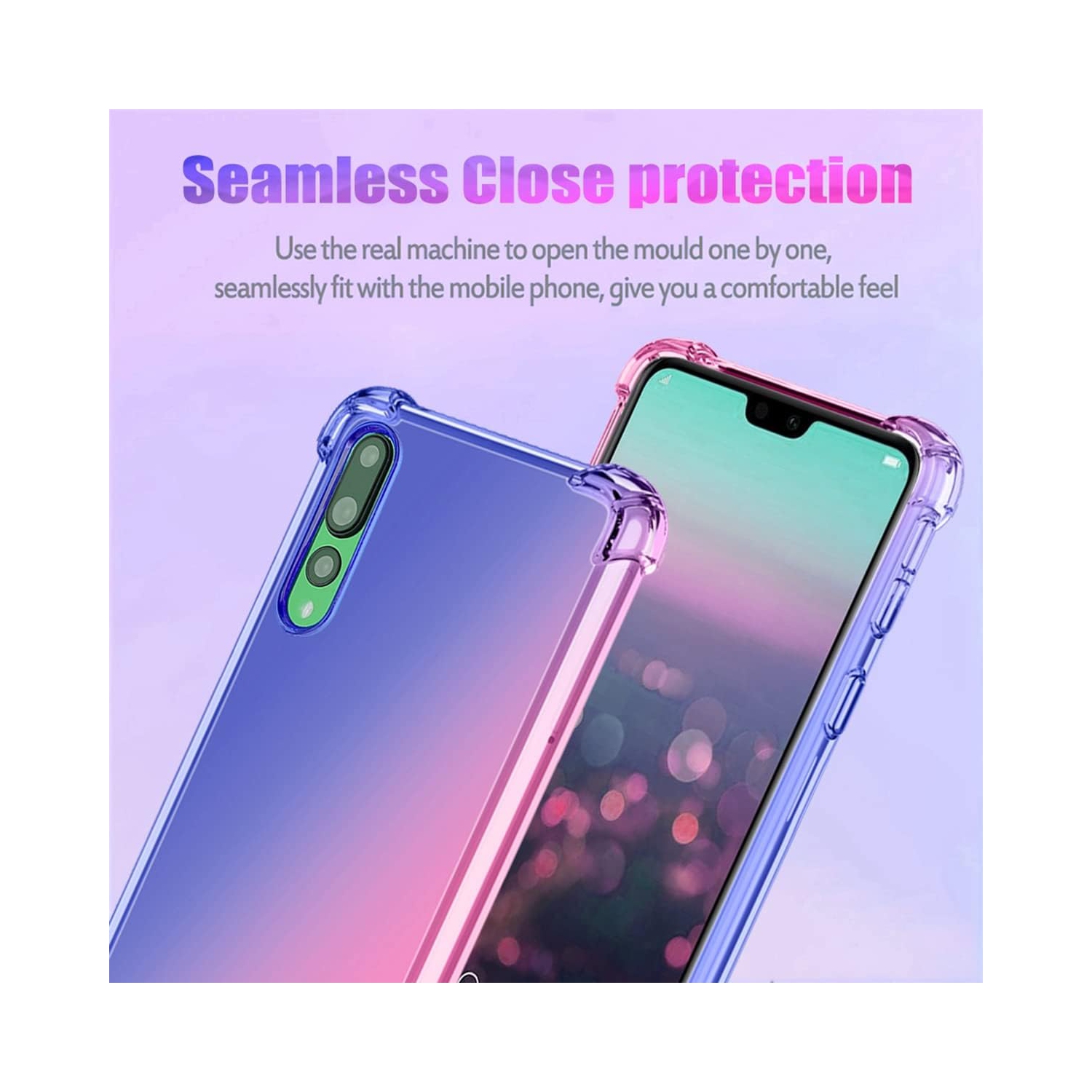 Étui pour Huawei P20 Pro Case, CLT-L09 CLT-L29 Cute Case Girls, étui gradient Slim anti Scratch Soft TPU