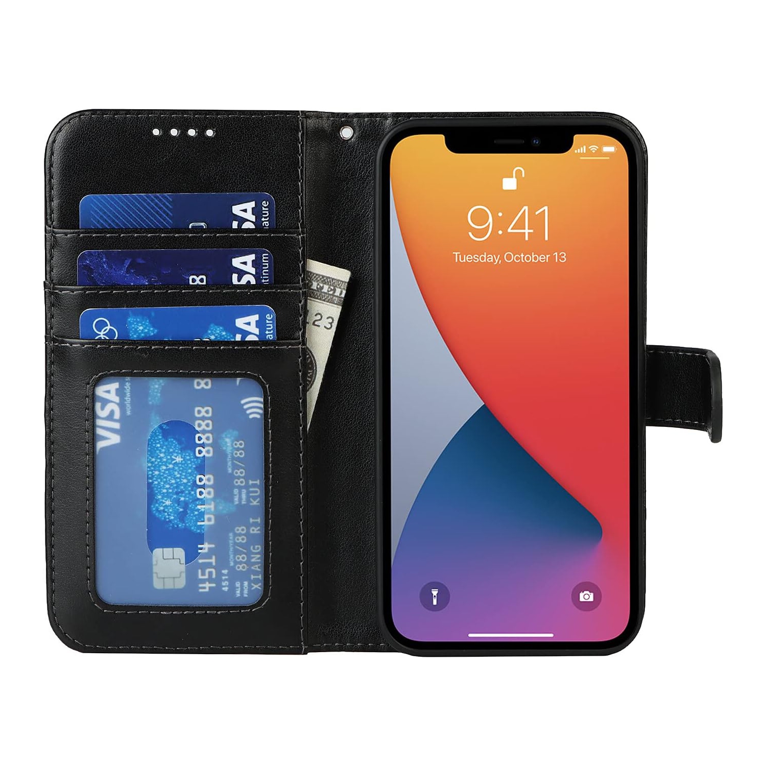 iPhone 11 Pro Wallet Case,Premium Leather Card Holder Card Slot Magnetic Closure Flip Kickstand Women Wallet
