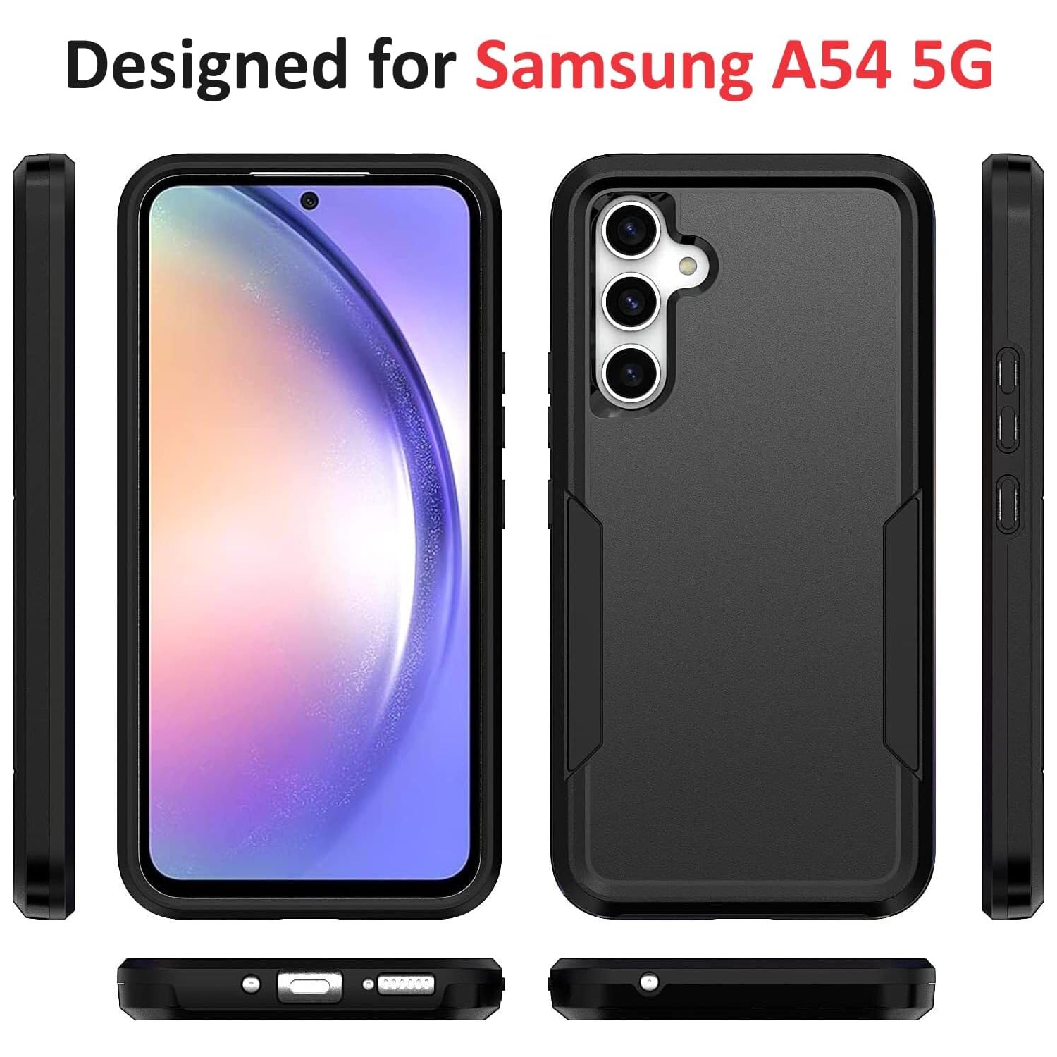[Defender] Case for Samsung Galaxy A54 5G, Durable Hard [Shockproof] Heavy Duty Bumper Cover