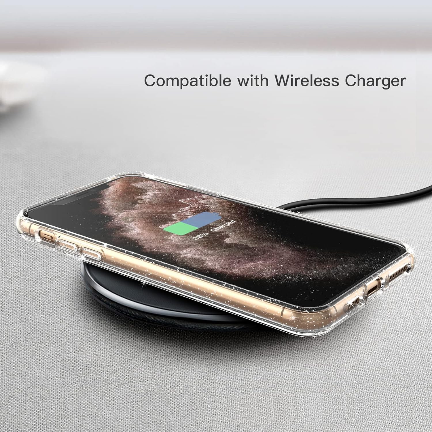 Glitter Case for iPhone 11 Pro Max, 6.5-Inch, Bling Sparkle Shockproof Phone Bumper Cover, Cute Sparkly