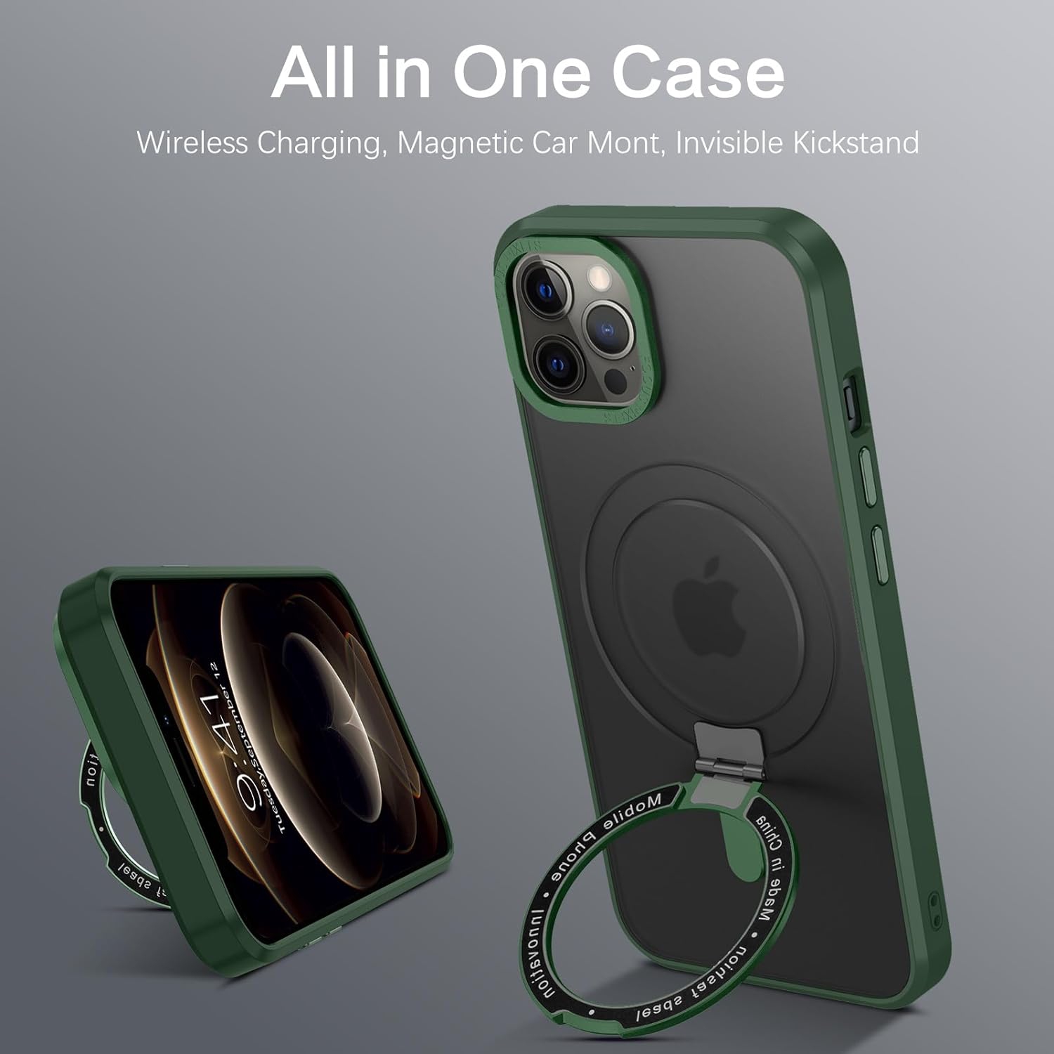 Magnetic Case for iPhone 12 Pro Max Compatible with MagSafe, Magnetic Kickstand iPhone 12 Pro Max Case Cover