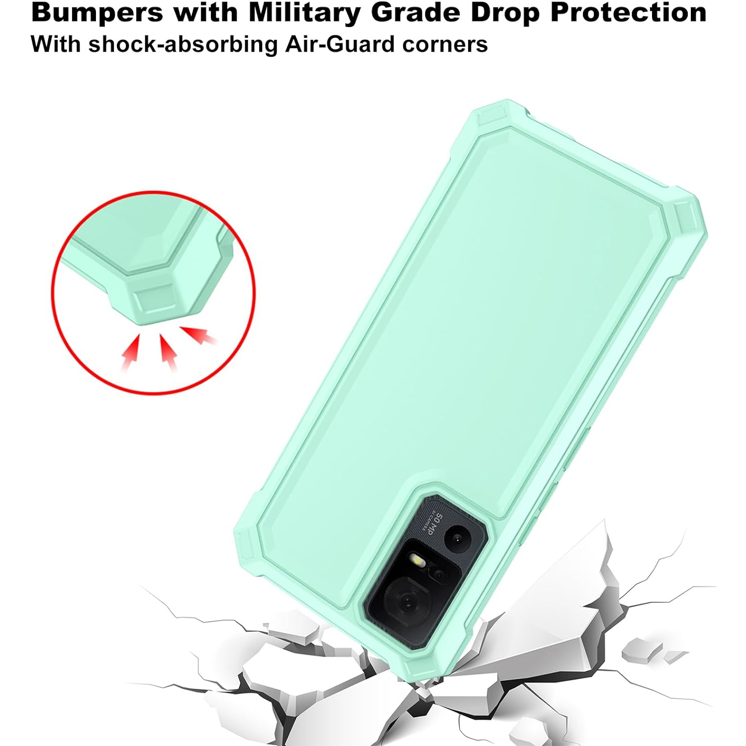 Case for TCL 40 XE, TCL 40XE Phone Case 6.56" with Screen Protector, Dual Layer Structure Protection,