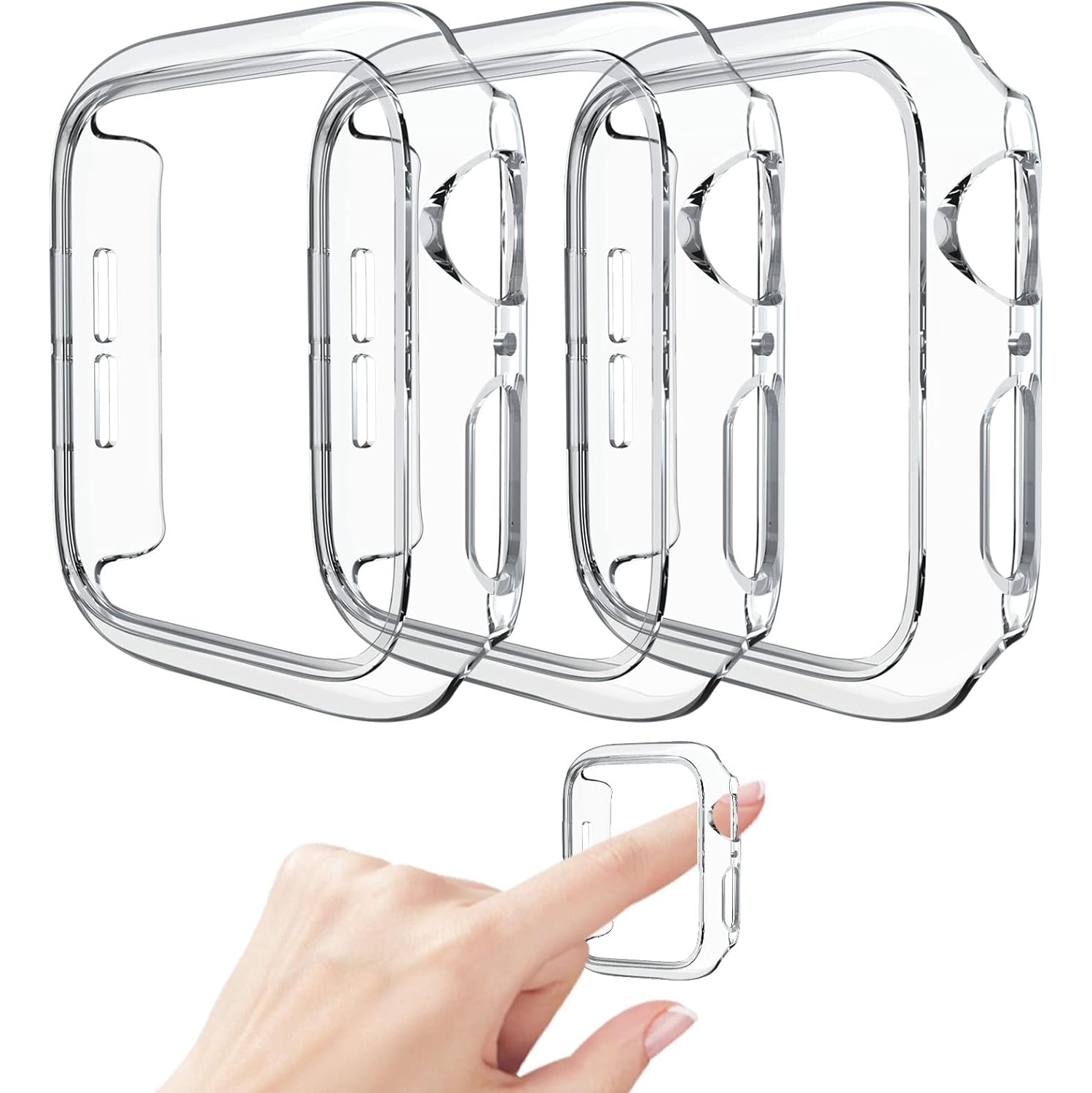 Ensemble de 3 protecteurs compatibles avec les étuis pour Apple Watch série 42&nbsp;mm 3 2 1 [PAS DE protecteur d'écran], protecteurs pour boîtier