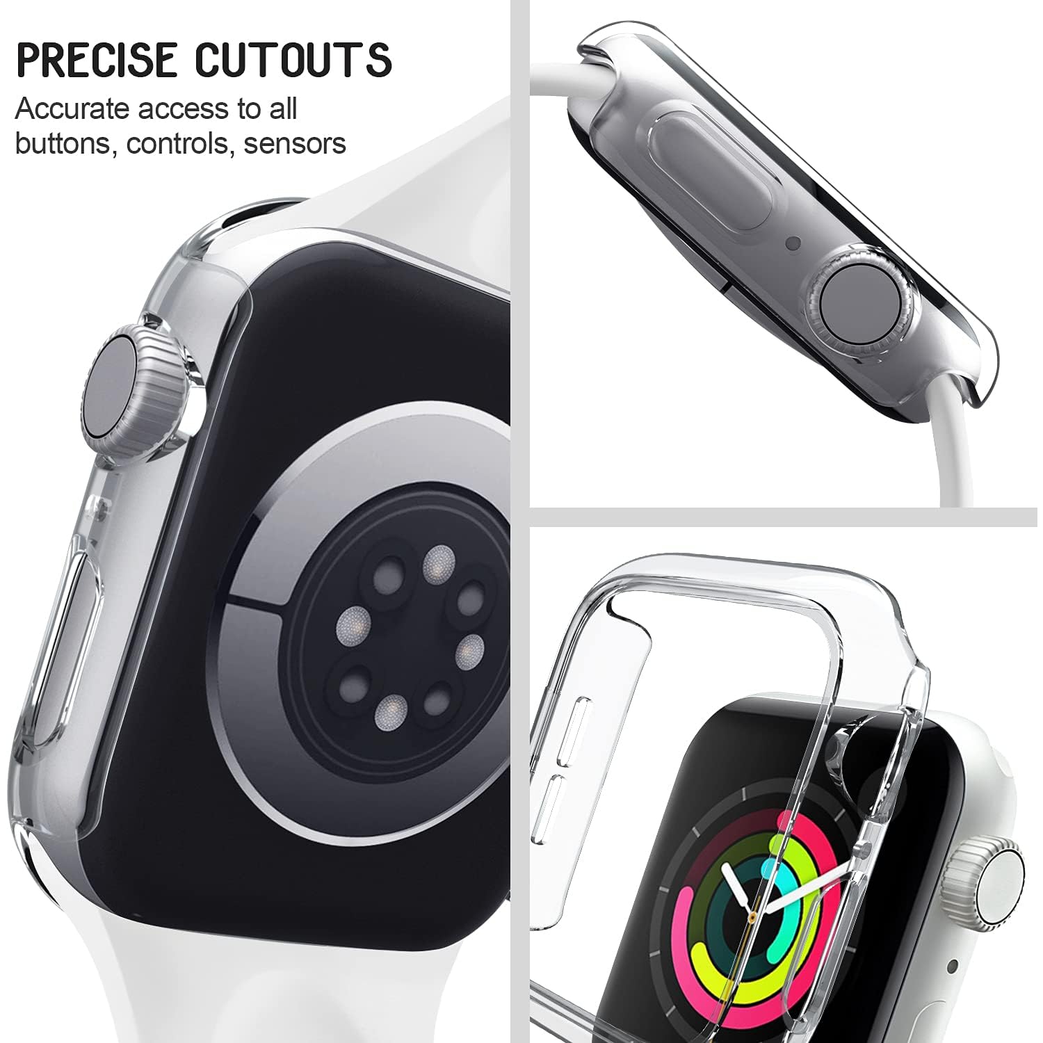 Ensemble de 3 protecteurs compatibles avec les étuis pour Apple Watch série 42&nbsp;mm 3 2 1 [PAS DE protecteur d'écran], protecteurs pour boîtier