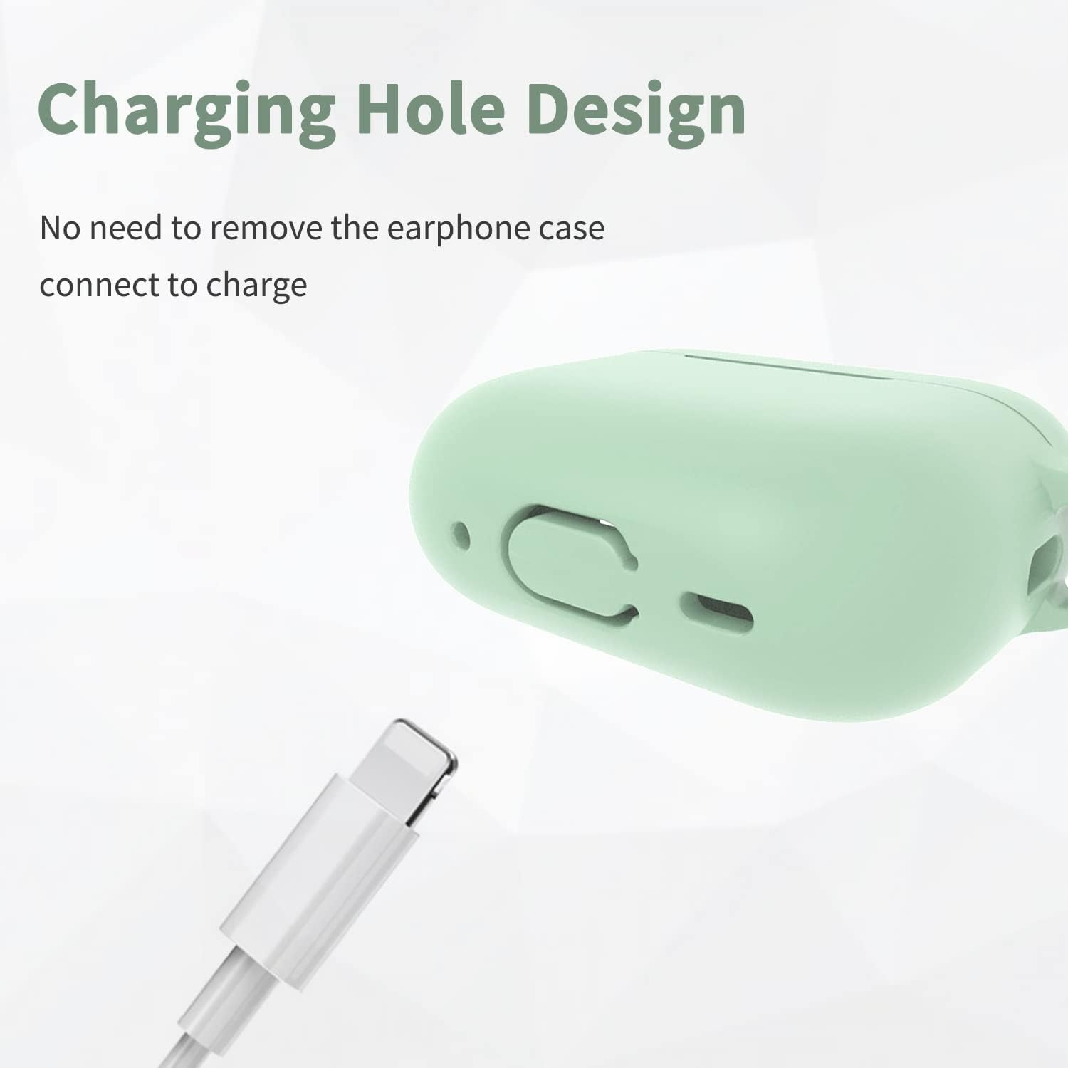 Étui pour AirPods Pro 2, étui en silicone souple absorbant les chocs avec porte-clés pour le nouvel étui pour AirPods Pro d'Apple (lumineux